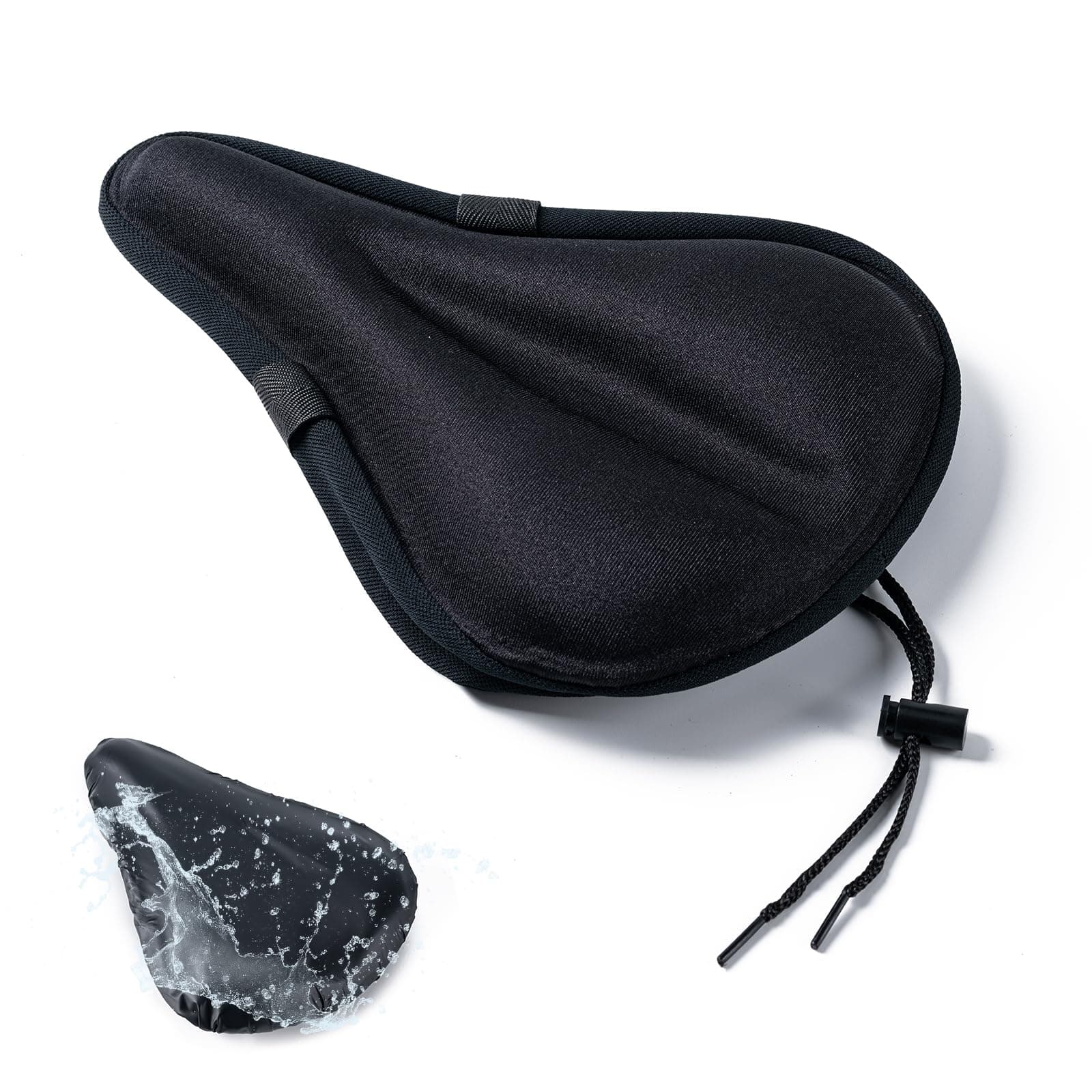 BOOMIBOO Bike Seat Cushion-Gel Padded Bike Seat Cover for Men & Women Adjustable Bicycle Seat Cushion Soft Bike Saddle Cover Compatible with Peloton, Mountain and Road Bikes