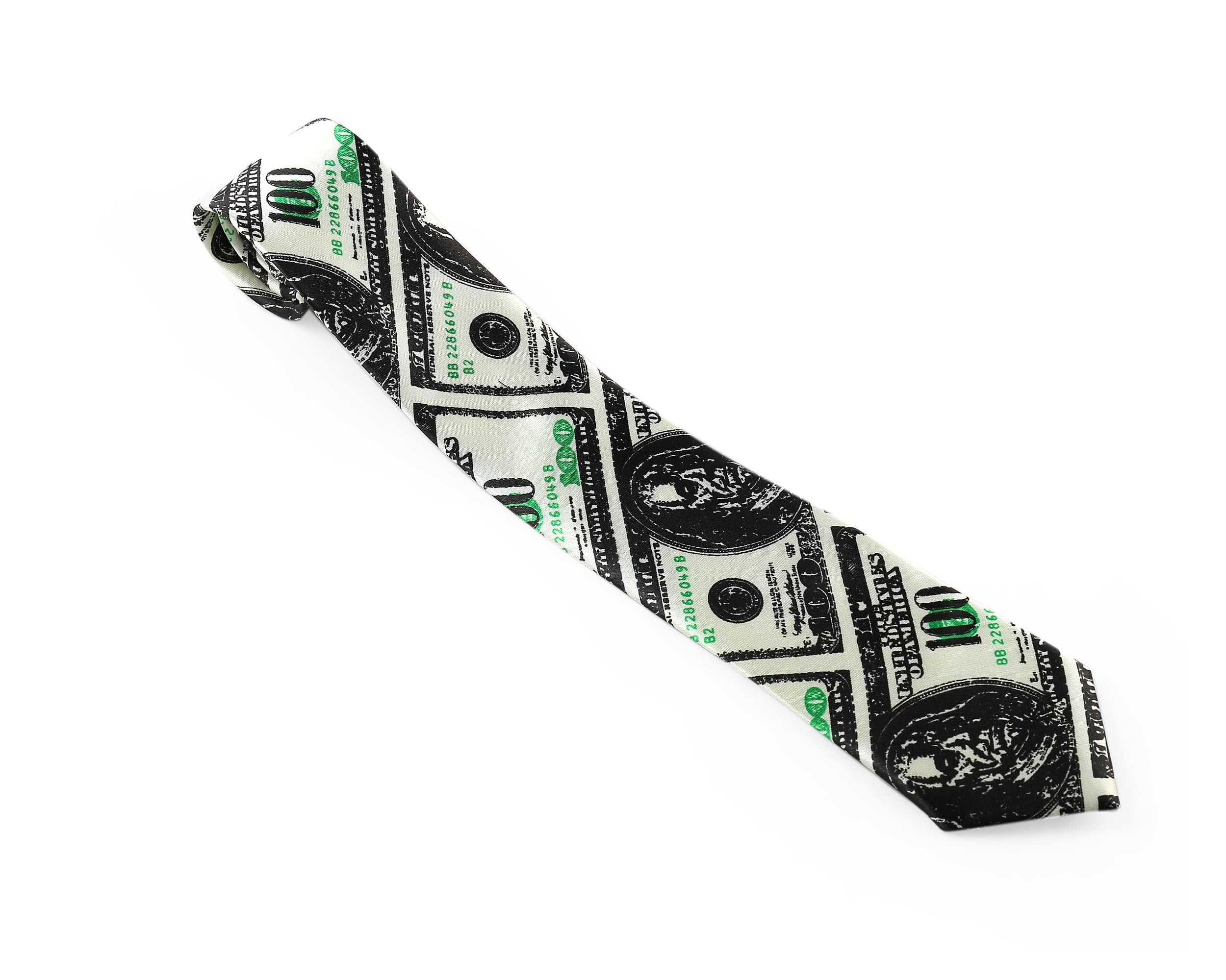 American Dollar Bill Neck Tie Money USA America Mens Suit Shirt Fancy Dress Party