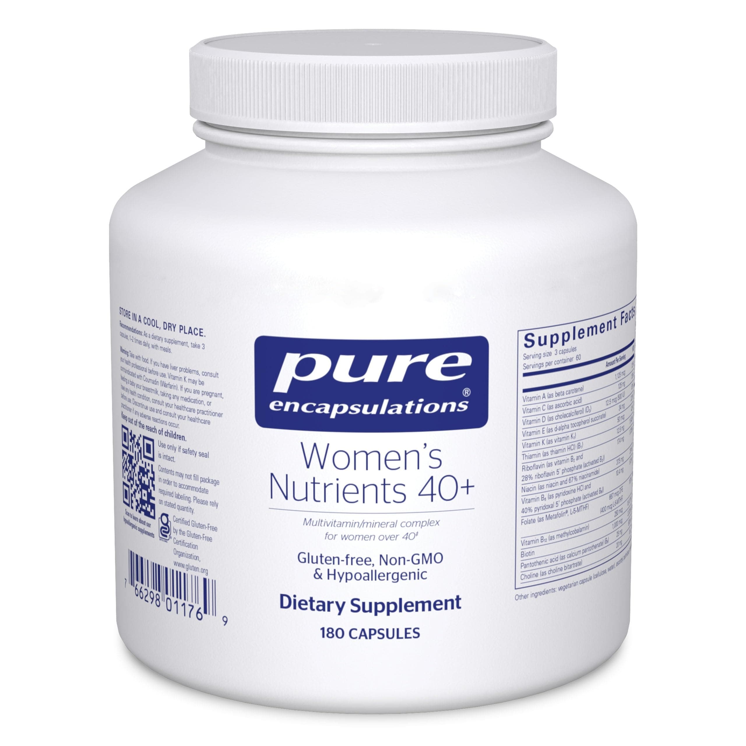 Women's Nutrients 40+ - Multivitamin for Women Over 40 to Support Urinary Tract Health, Breast Cell Health & Eye Integrity* Vitamin C & E - Gluten-Free & Non-GMO - 180 Capsules