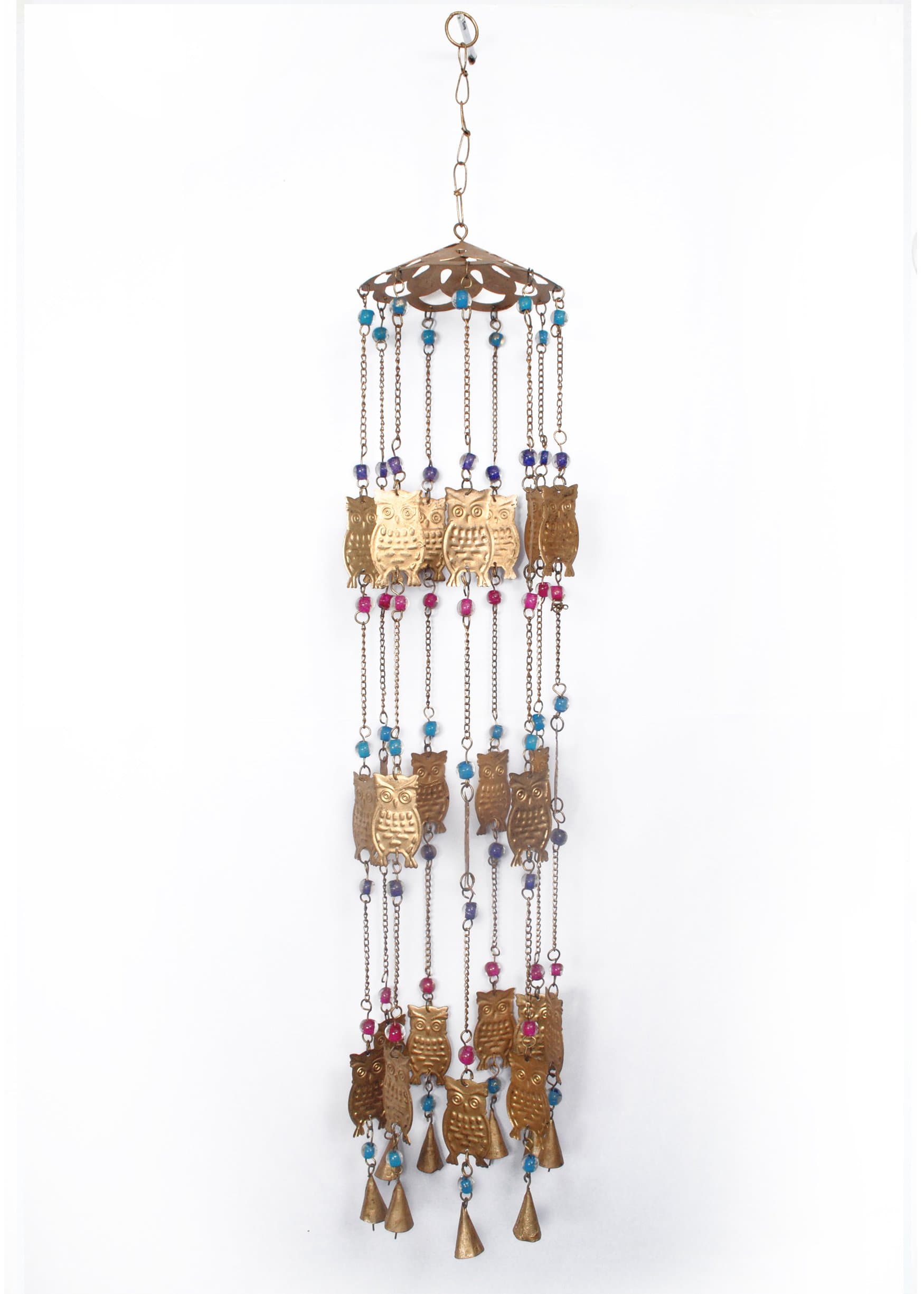 Exotic Art Wrought And Cast Iron Wind Chime With Bells (34 inch , Golden)