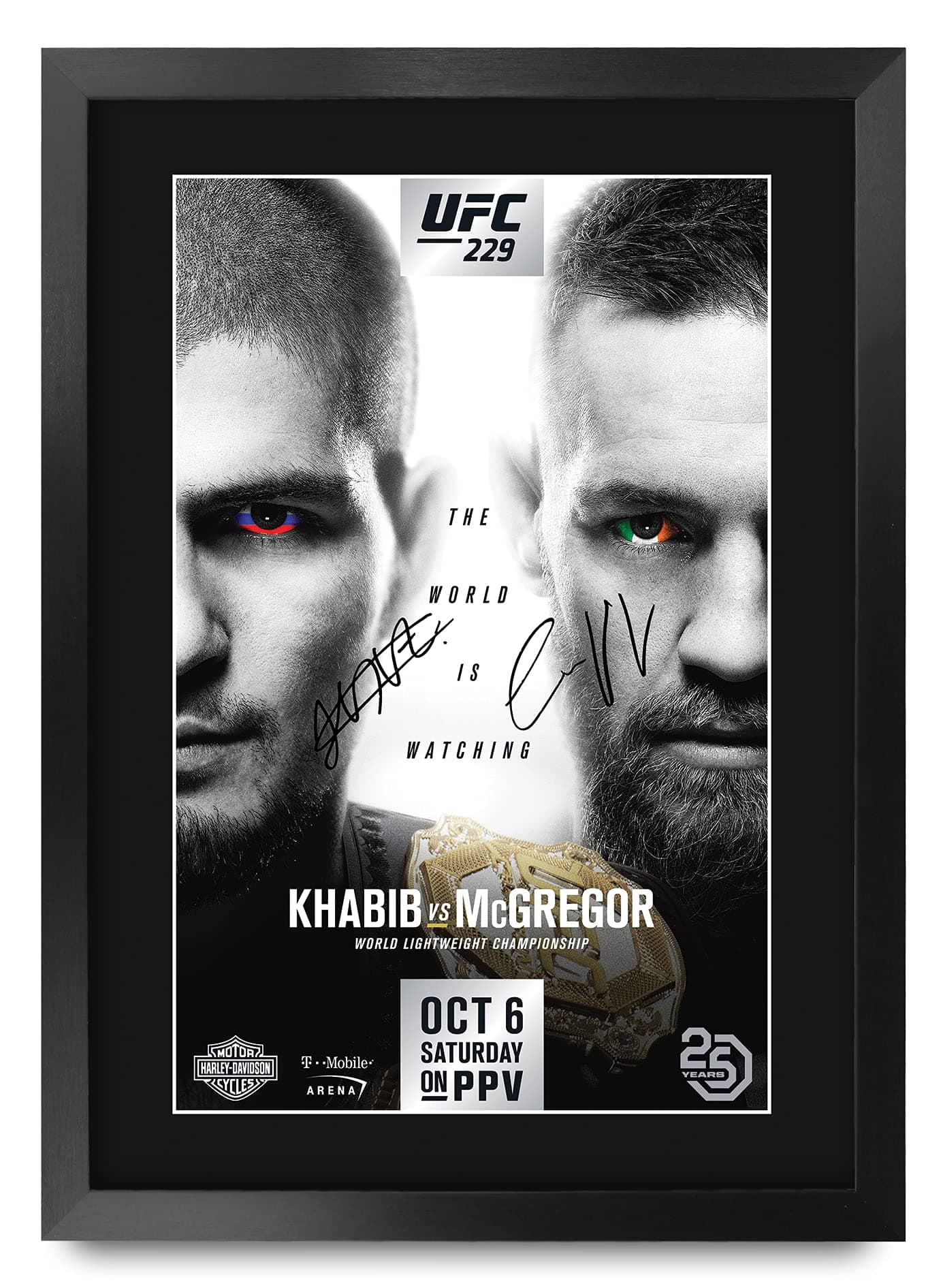 HWC Trading UFC 229 Fight Khabib Nurmagomedov vs Conor McGregor Gifts Printed Signed Autograph Picture for UFC Memorabilia Fans - A3 Framed
