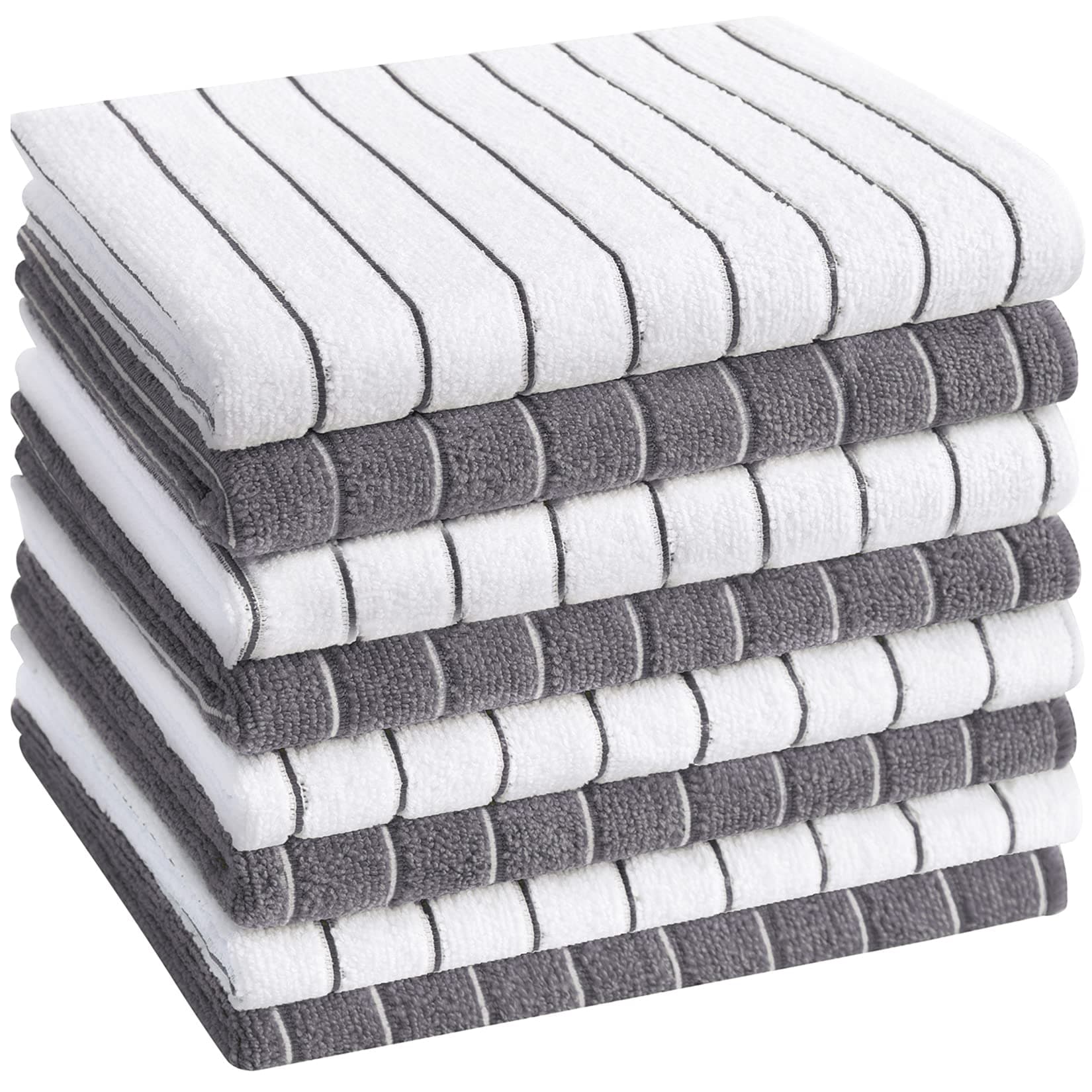 Microfiber Dish Towels 8 Pack Middle Stripe