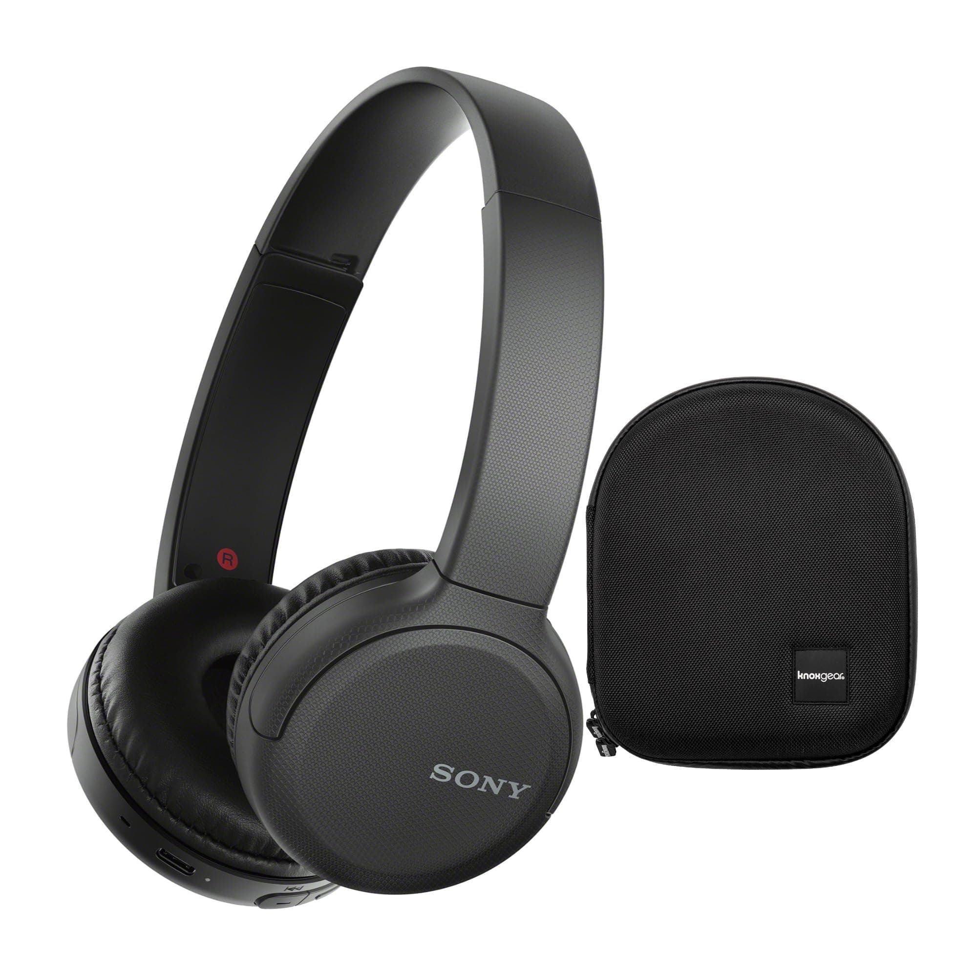 WH-CH510 Wireless On-Ear Headphones, Black (WHCH510/B) with Knox Gear Hard-Shell Case Bundle (2 Items)
