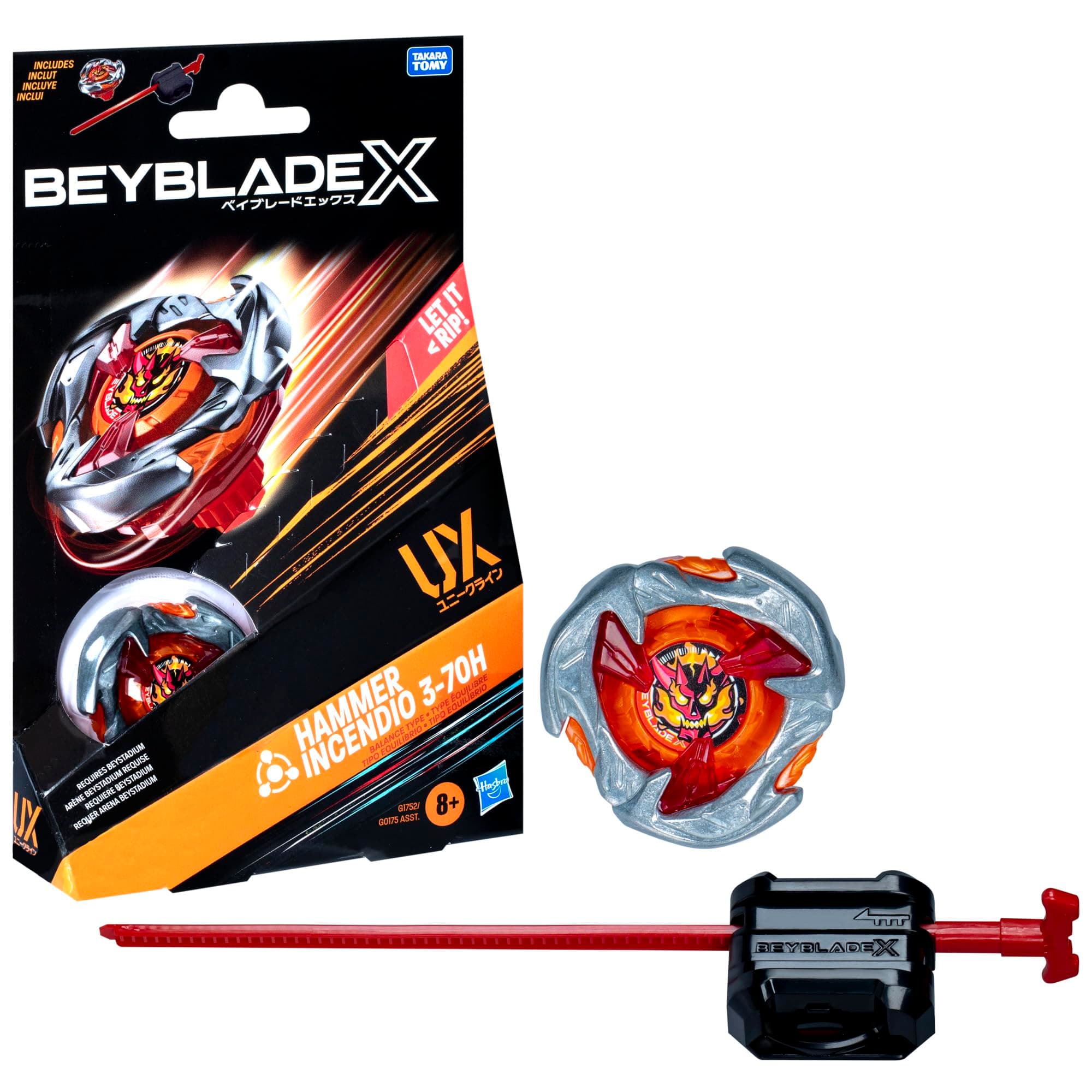 Beyblade X Hammer Incendio 3-70H Starter Pack Spinning Top and Starter