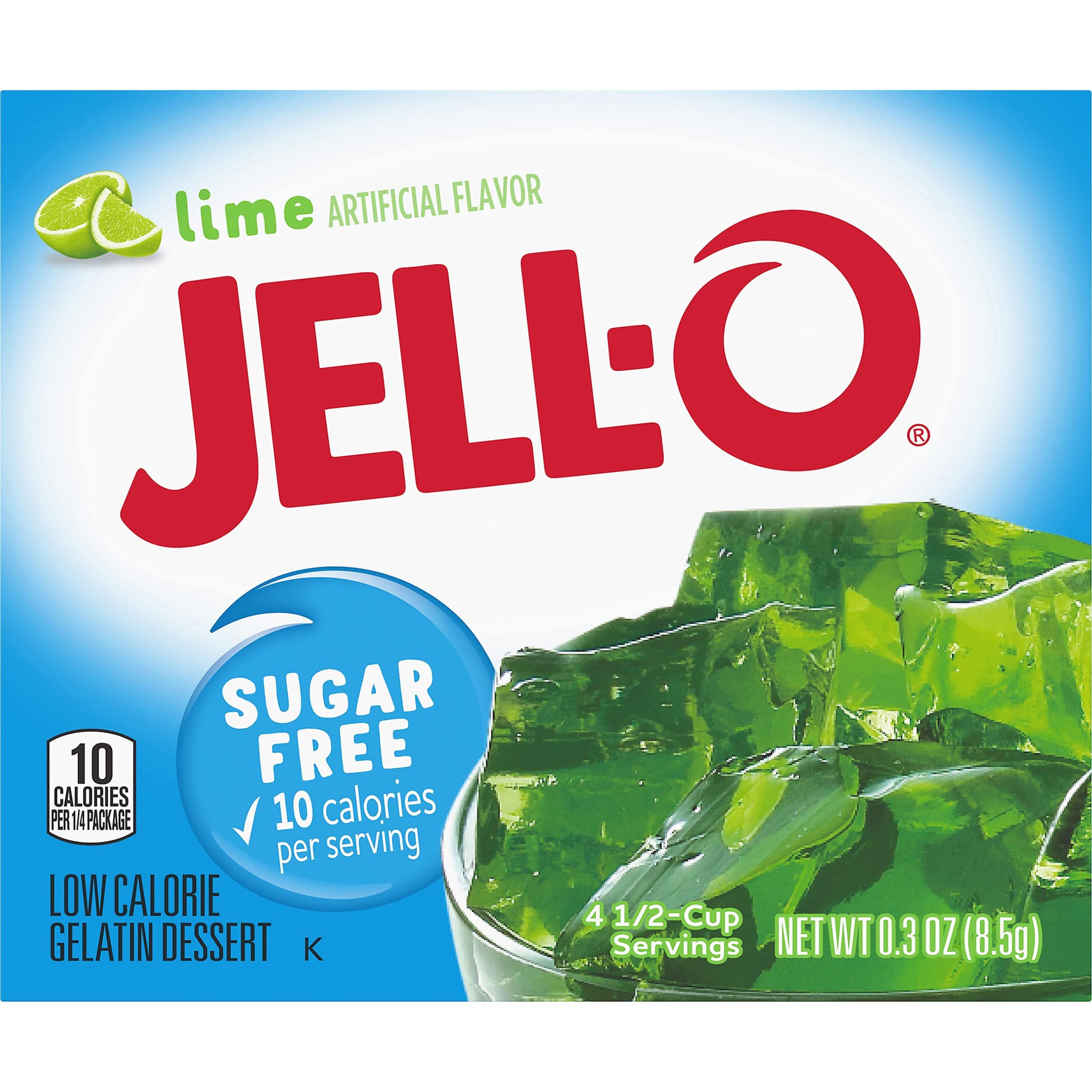 Sugar Free Lime Low Calorie Gelatin Dessert 1 x 8.5g Box Jello