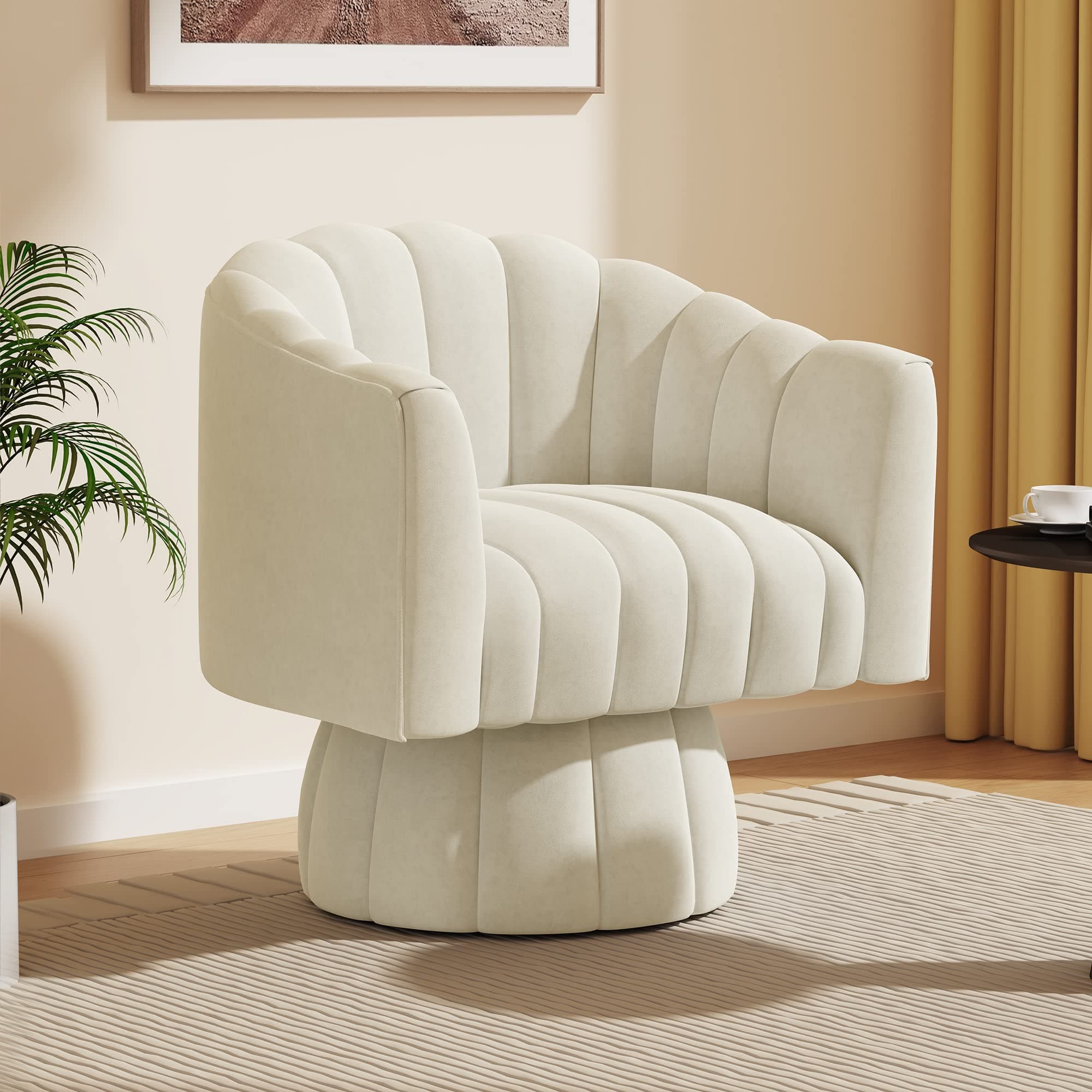 Dewhut Beige Swivel Chair