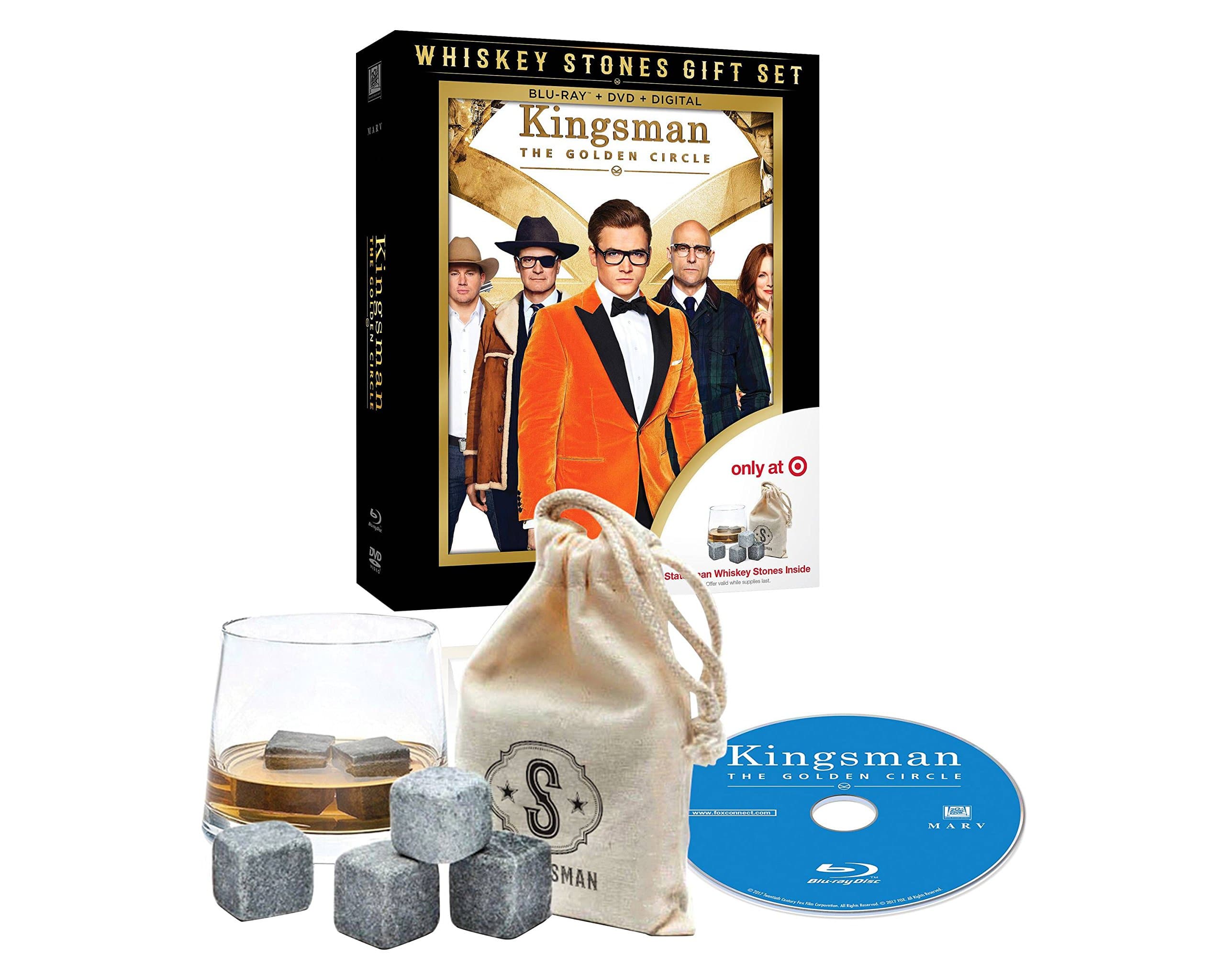 KINGSMAN THE GOLDEN CIRCLE Blu-ray/DVD/Digital Whiskey Stones Gift Set (Limited Edition)