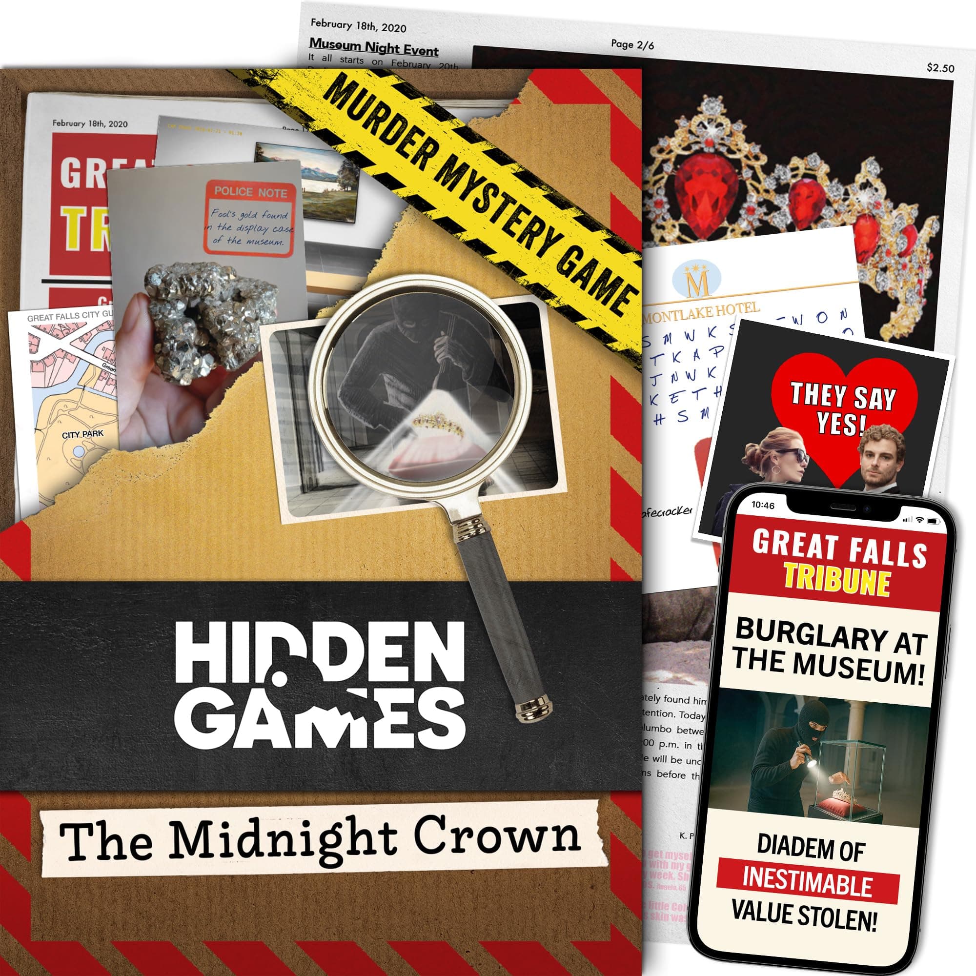 Hidden Games Crime Scene - Case No. 2 - The Midnight Crown - USA - Realistic Crime Scene Game, exciting Detective Game, Murder Mystery Game