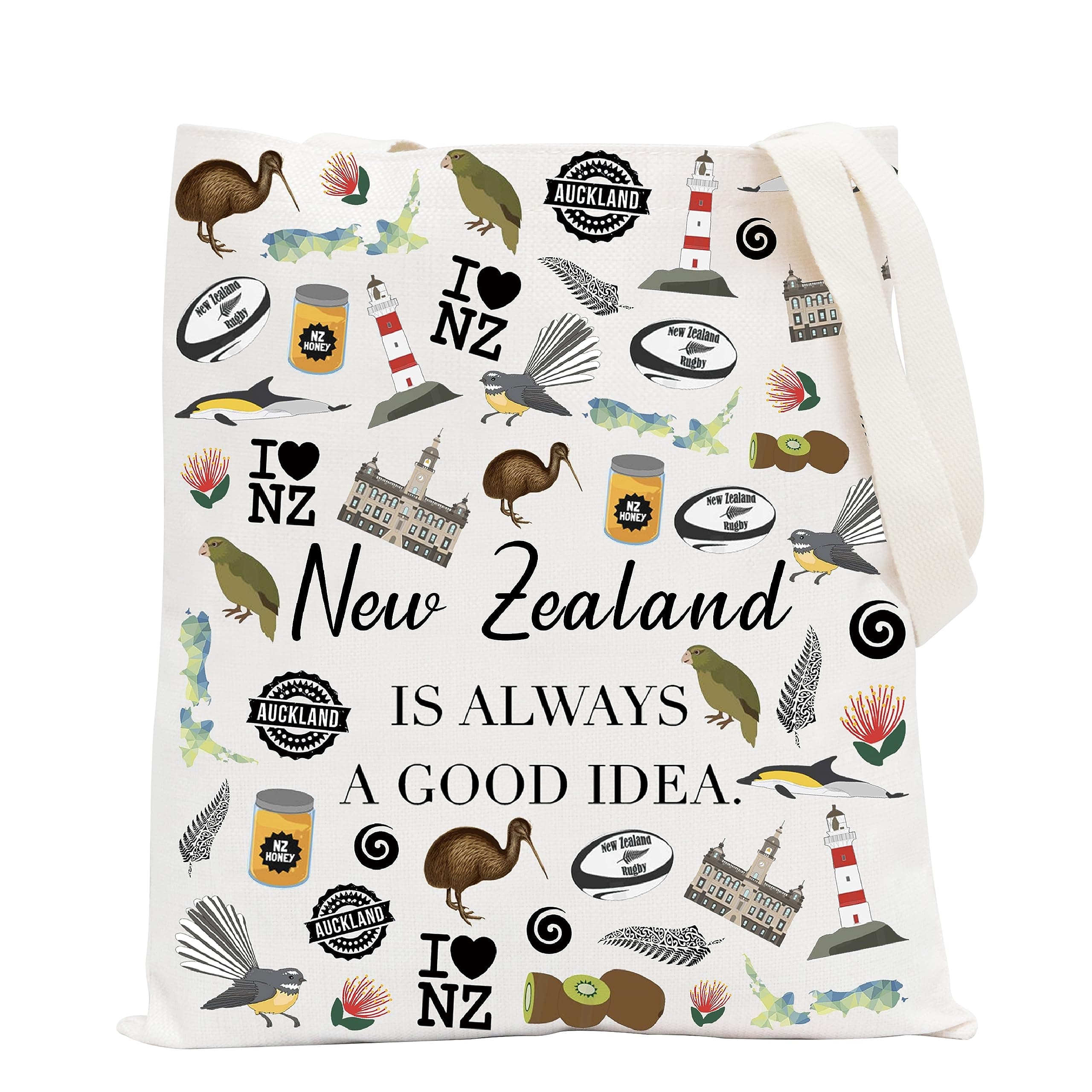 POFULL New Zealand Inspired Gift New Zealand Is Always A Good Idea Cosmetic Bag New Zealand Lover Gift (New Zealand Tote Bag), New Zealand Tote Bag