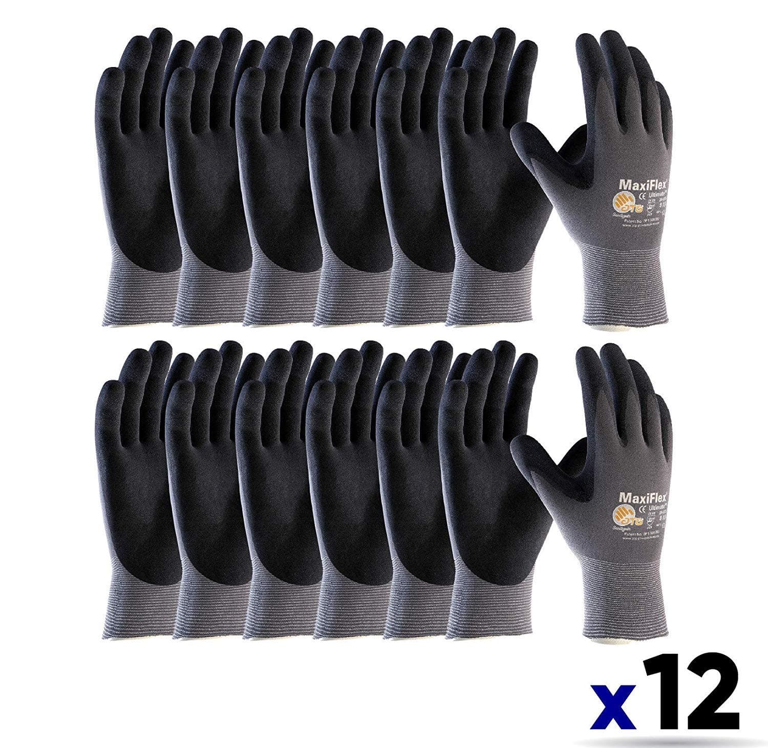 ATG 34-874 EXTRA LARGE / 34-874 Seamless Knit Nylon/Lycra Glove with Nitrile Coated icro-Foam Grip on Palm and Fingers (12 PACK)