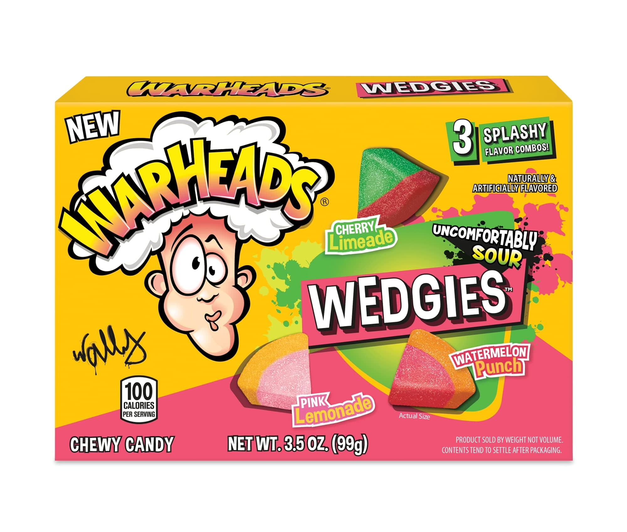 Warheads Wedgies Sour Chewy Candy 3 flavours (Pink Lemonade,Cherry Limeade,Watermelon Punch) 99g