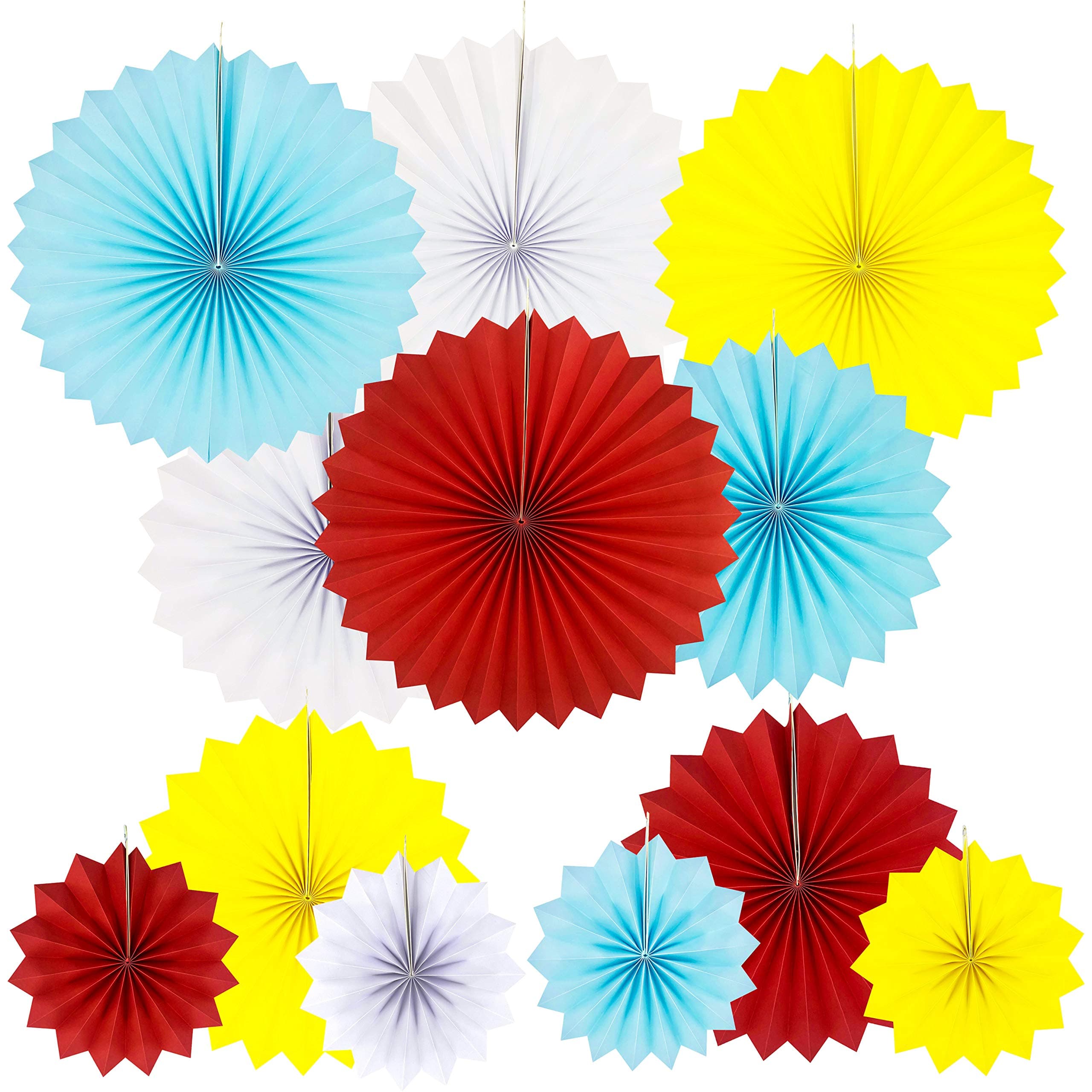 Circus Carnival Party Hanging Paper Fans Decorations Under The Top Baby Shower First Birthday Party Photo Booth Backdrops Props Hanging Decorations, 12pc