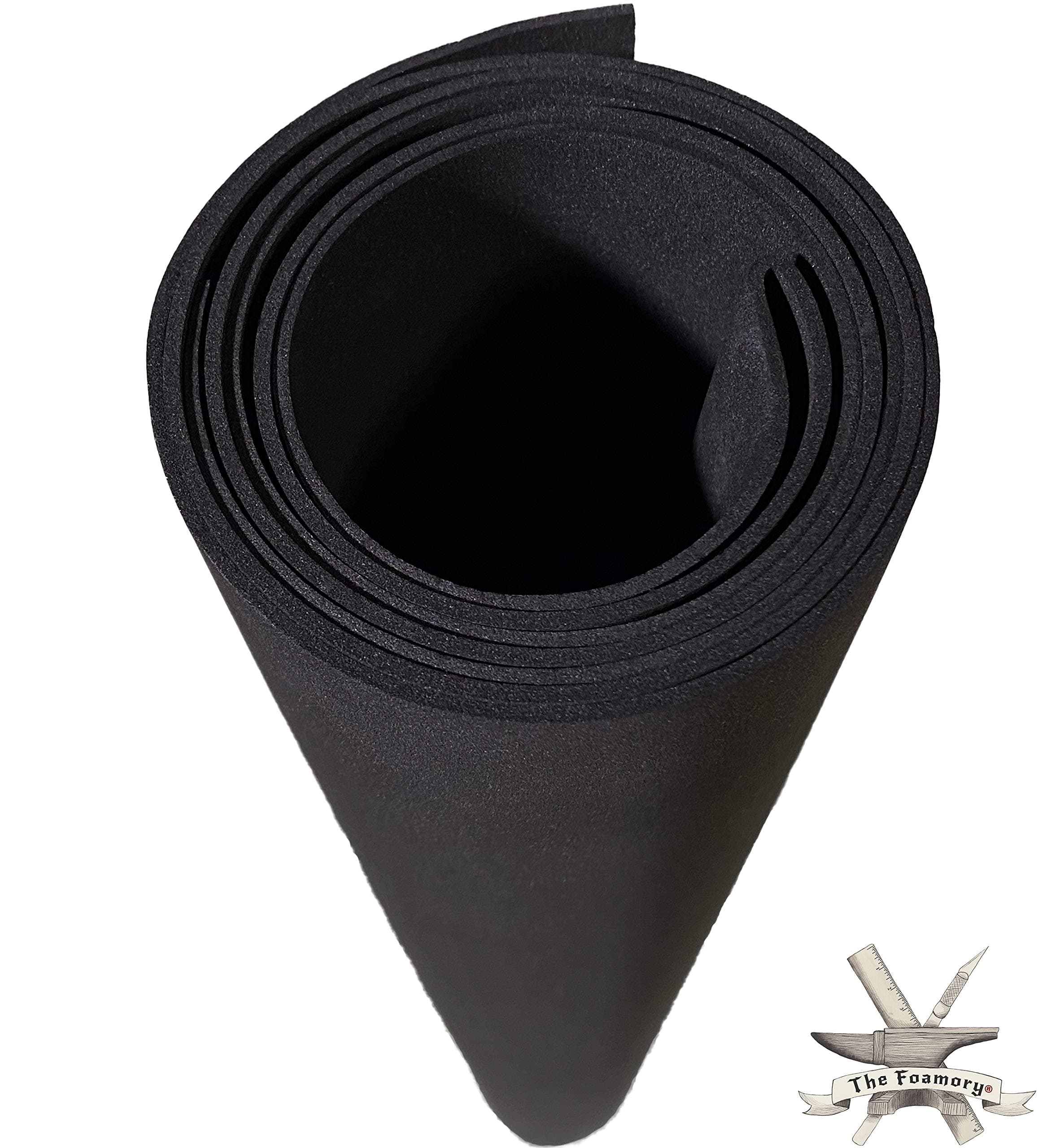 EVA Foam Cosplay | 2mm Thick | Black 35 x 59 inch Sheet | Ultra High Density 85 kg/m³ | by The Foamory