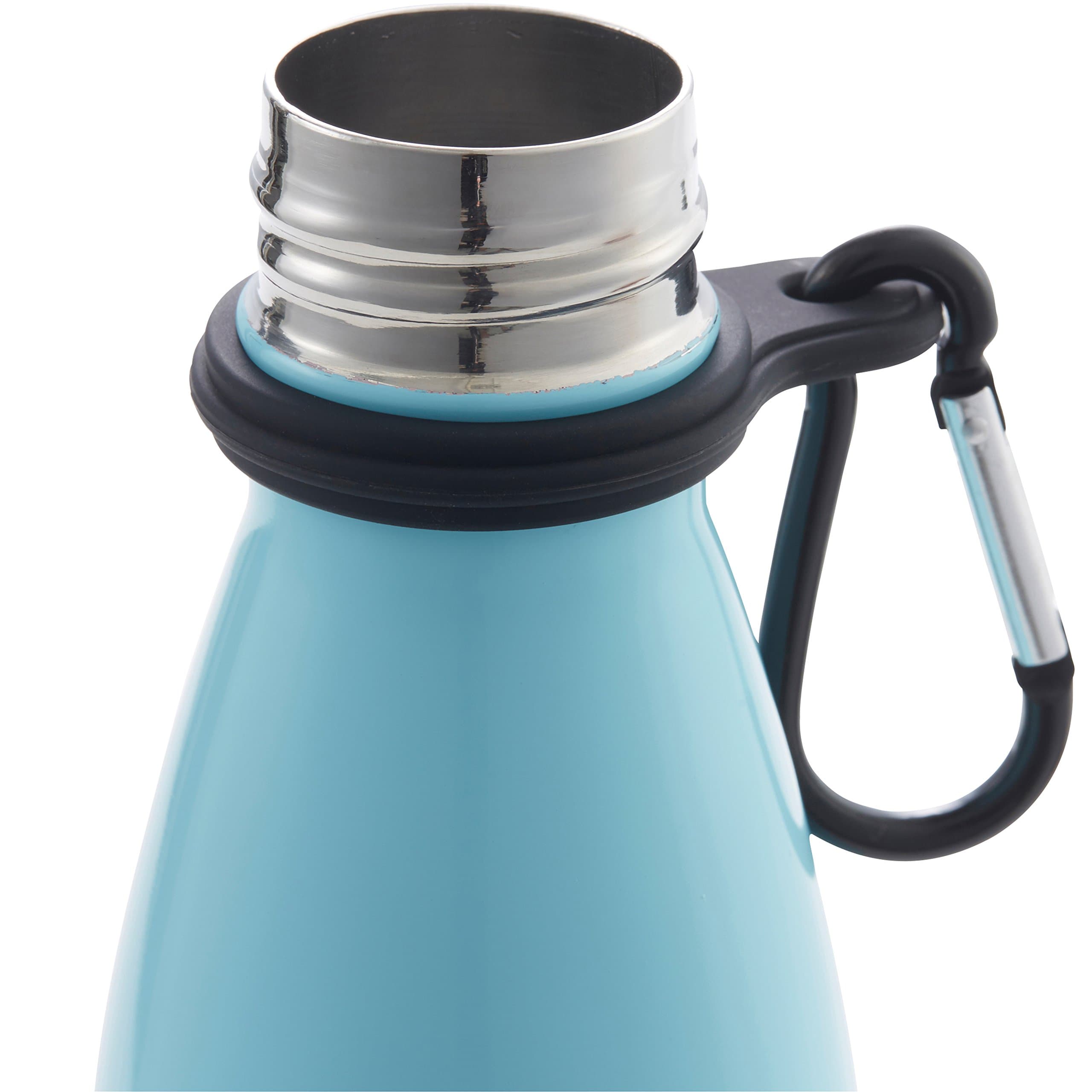 Silicone Stainless Steel Water Bottle Carrier/Holder With Carabiner - For 12oz, 17oz & 25oz Cola Shaped Bottles (2 Pack) - (Bottles Not Included)