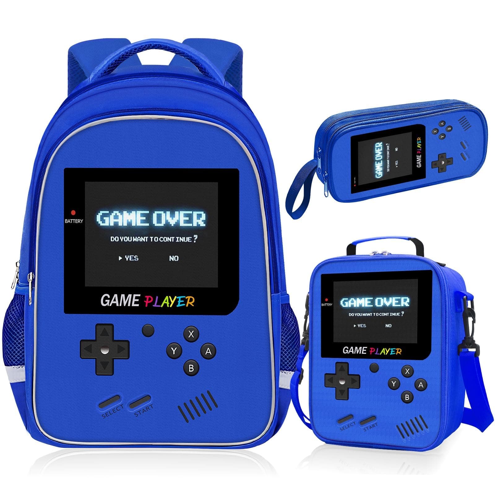 TILYTADLY School Backpack For Boys - Gamer Boys Backpack For Kids Children Teens Elementary Middle School - Ages 6-18，17″