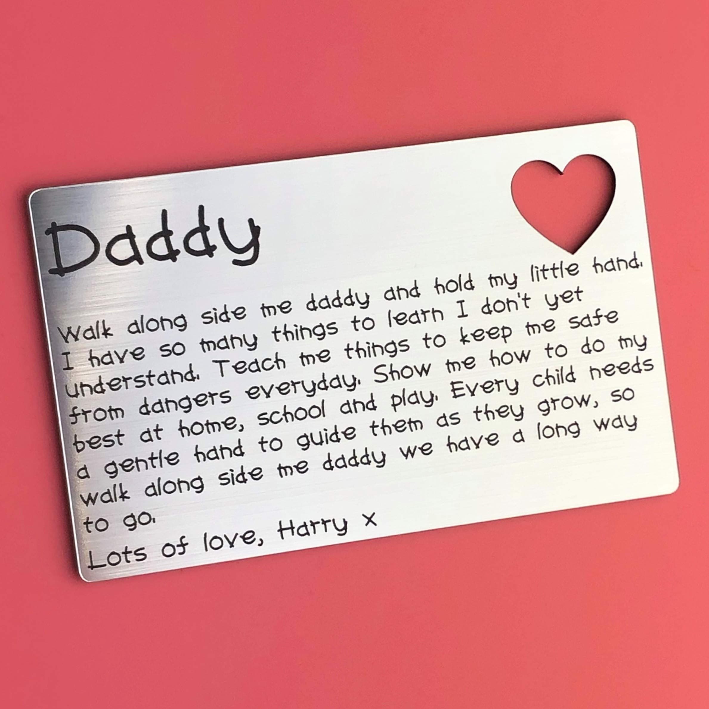 Engravity Gifts Personalised Father's Day Wallet Card Dad Daddy Present Keepsake Gift Idea
