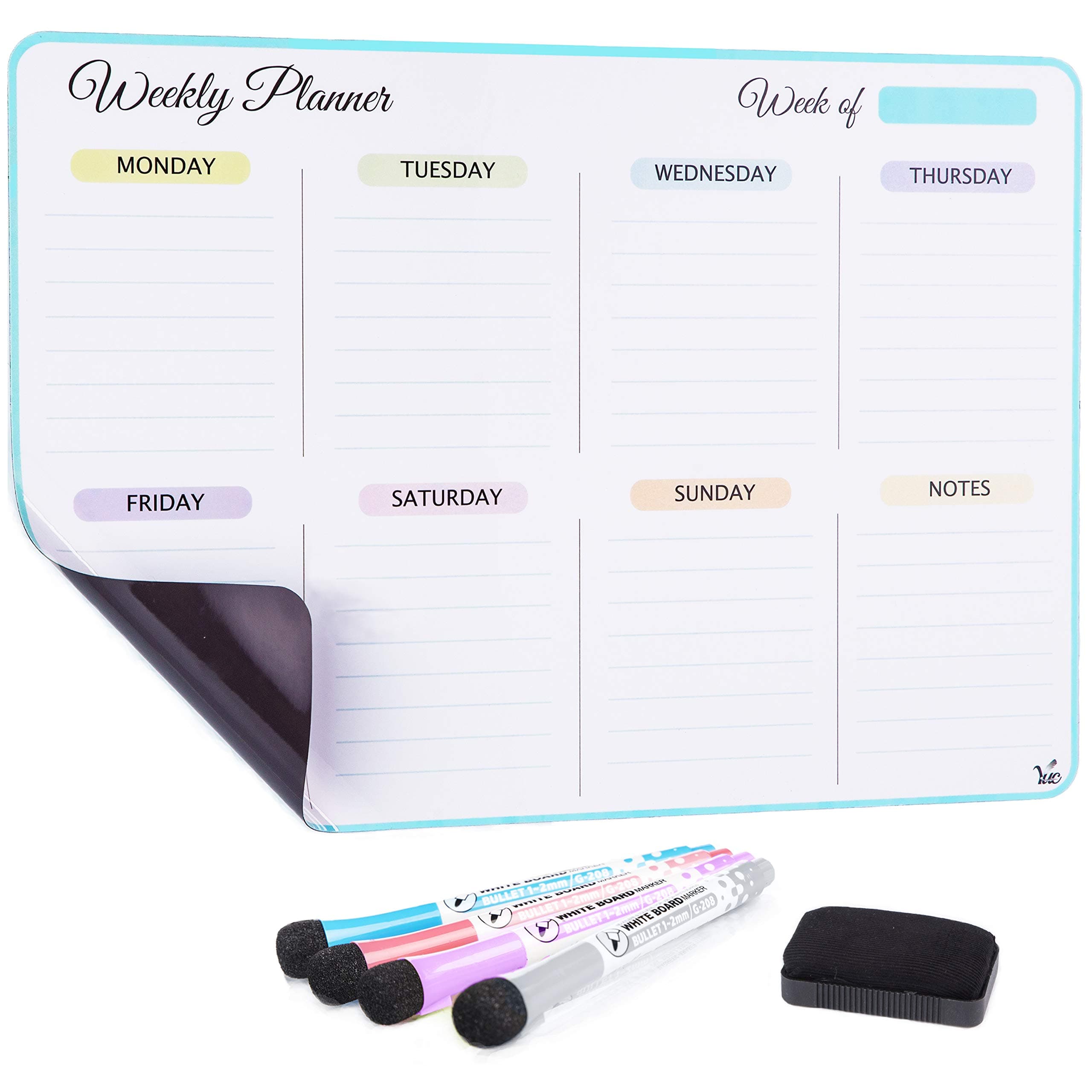 Magnetic Dry Erase Horizontal Weekly Calendar