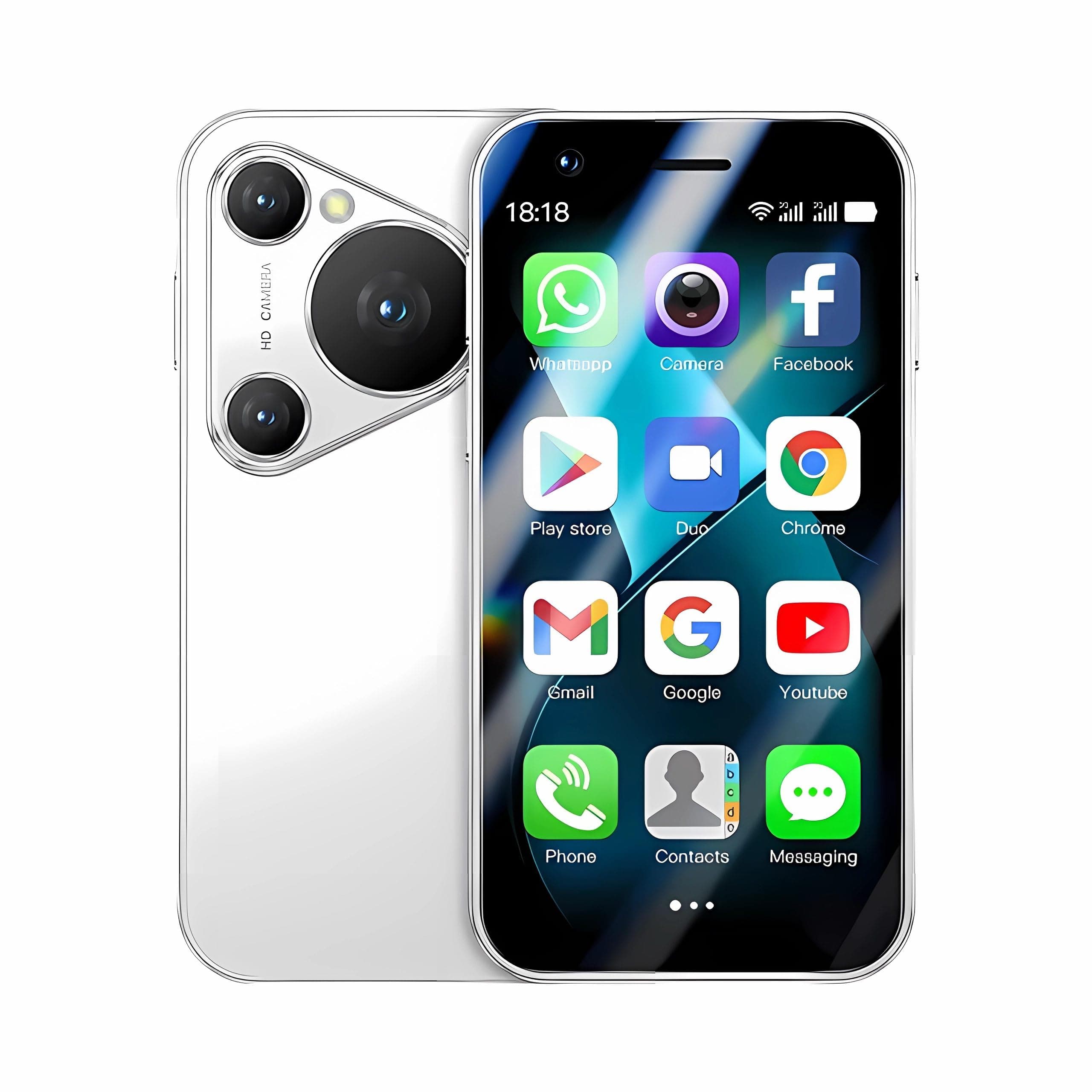 Super Small Mini Smartphone 3G Unlocked Kids Cell Phones The World's Smallest Cellphone 3.5 Inch Android Mini Phone Dual sim Tiny Smart Phone 2GB Ram16GB ROM P70 Pro Max Child Small Phone (White)