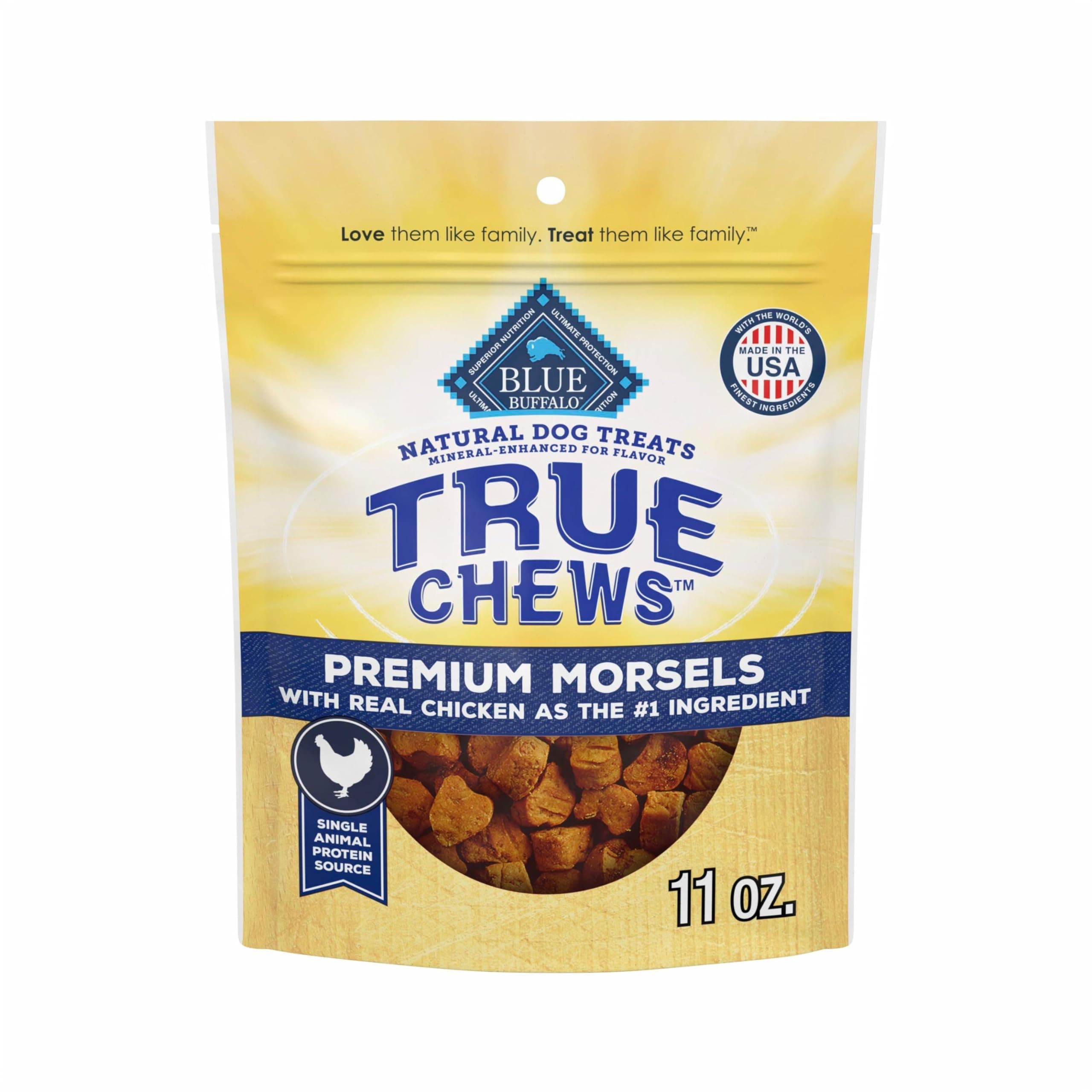 True Chews Premium Morsels Natural Dog Treats, Chicken 11 oz Bag