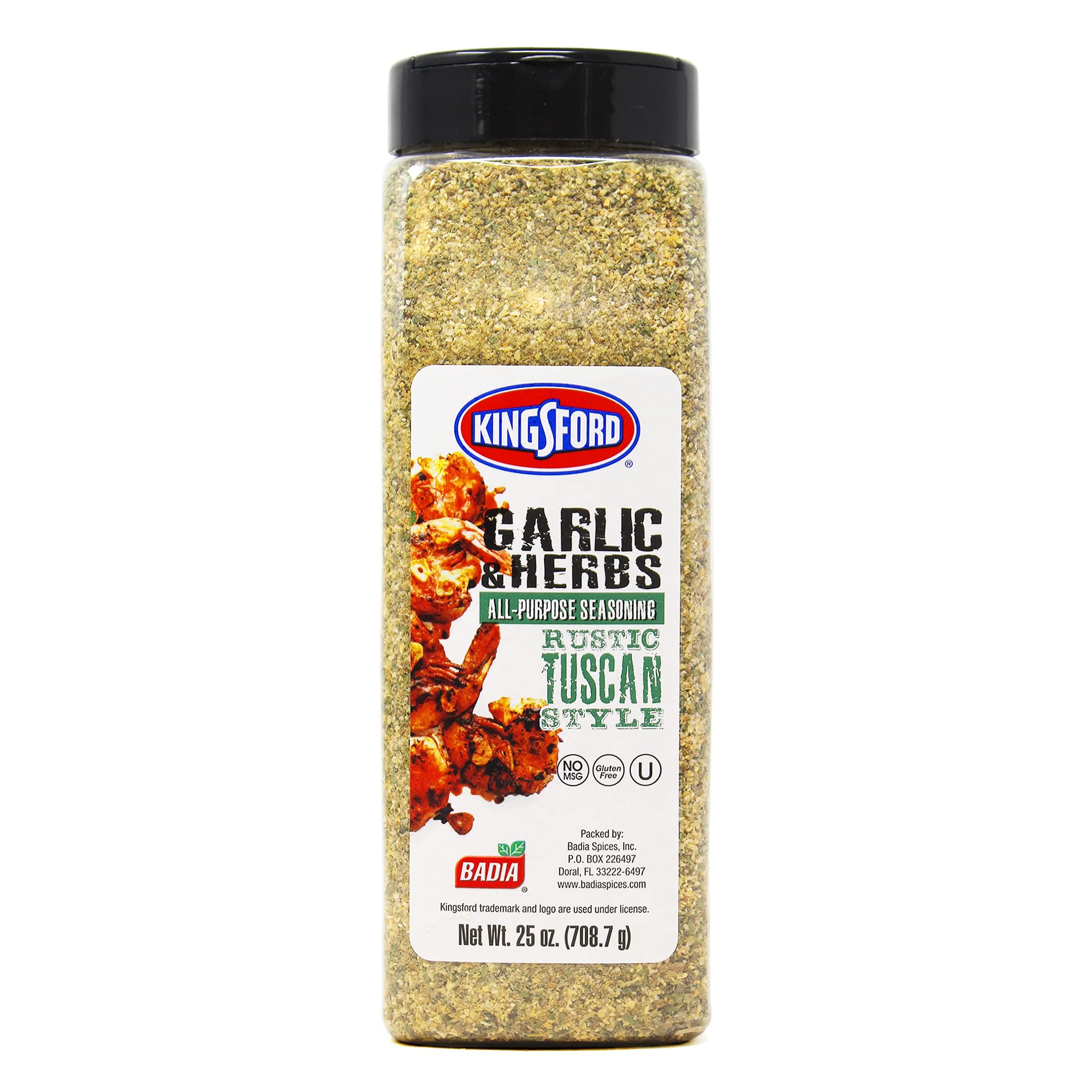 25 oz Jar Kingsford Garlic & herbs All Purpose seasoning Rustic Tuscan Style