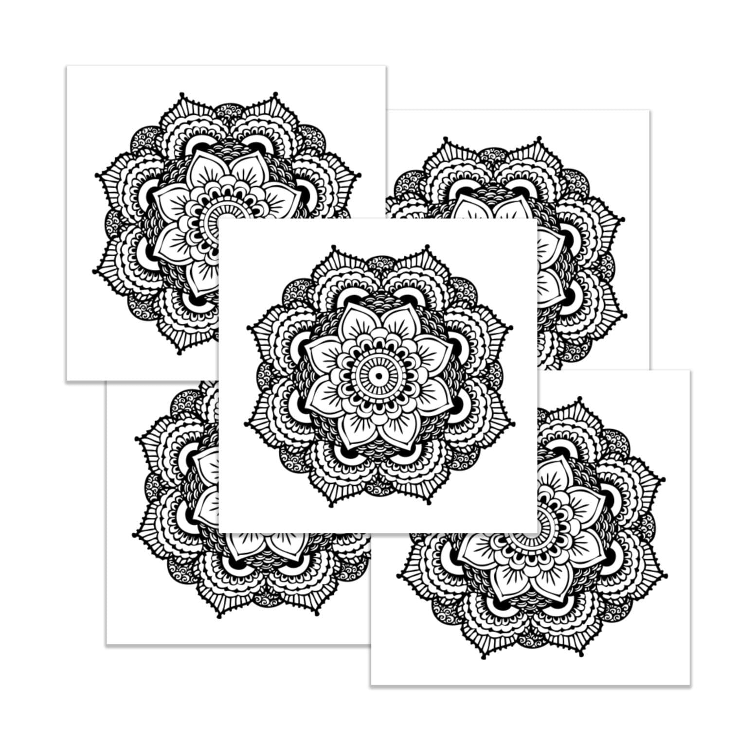 Mandala Temporary Tattoo Set - Realistic & Motivational Yoga Accessory and Gift - Made in the USA