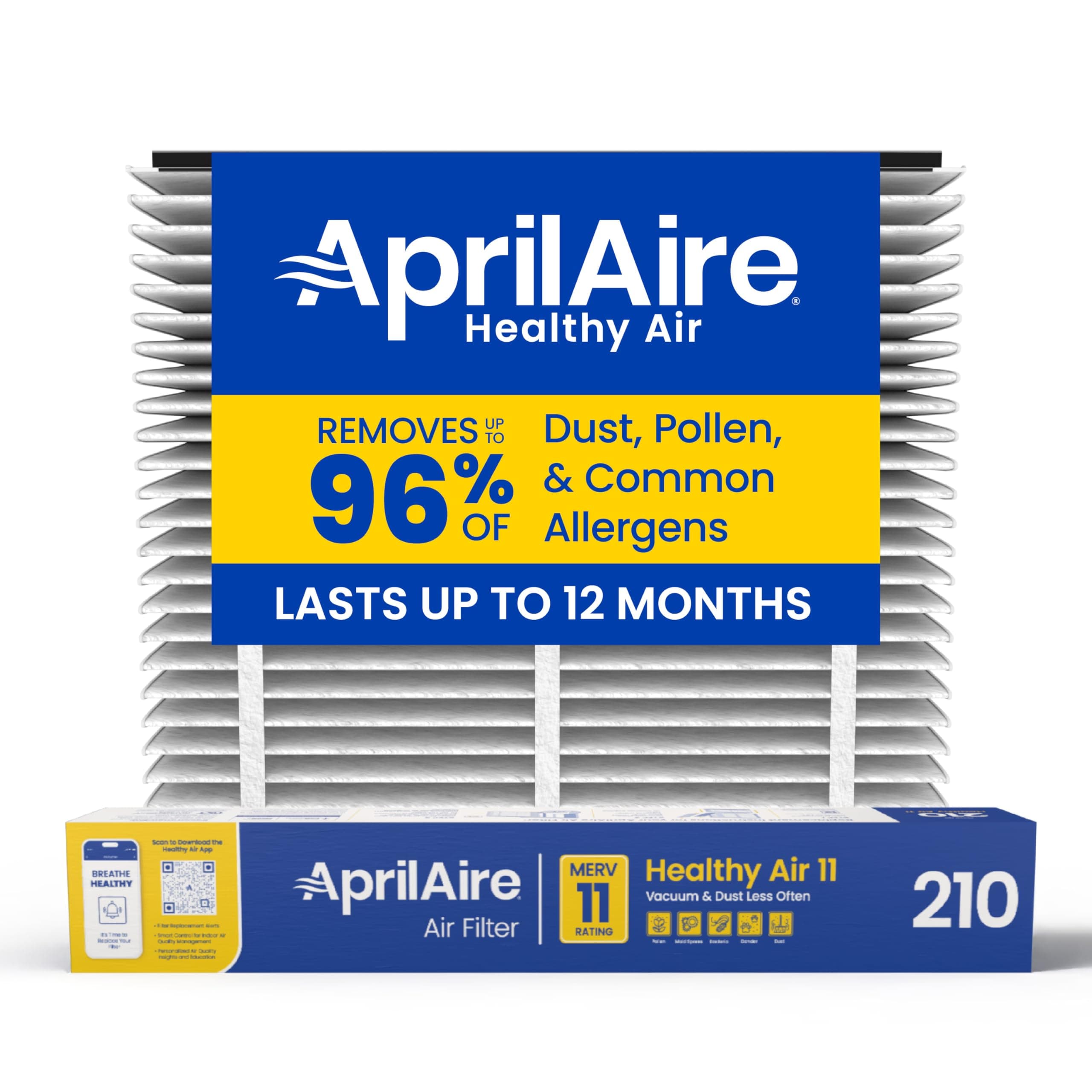 Aprilaire 210 Air Filter for Aprilaire Whole Home Air Purifiers, MERV 11 (Pack of 1)