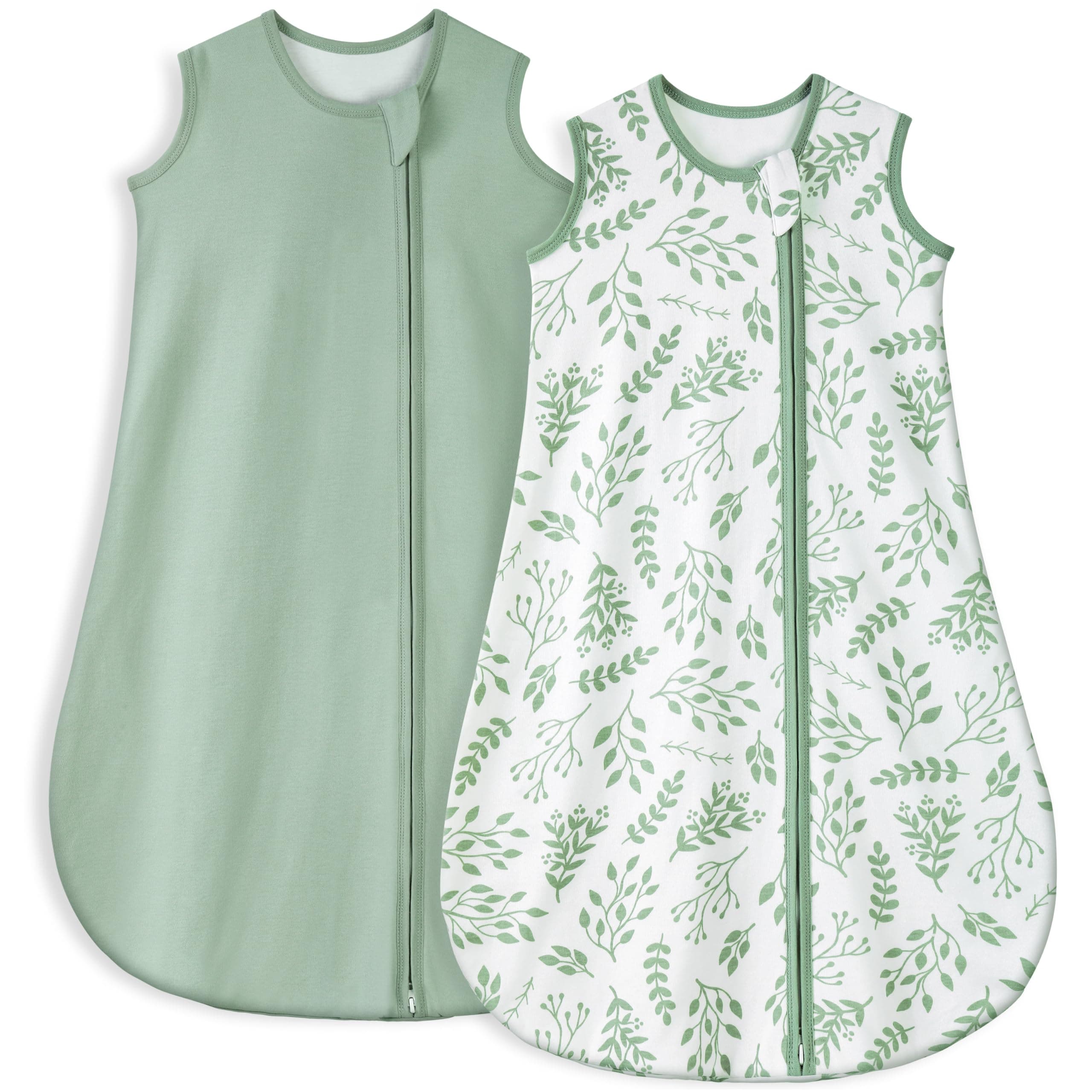 Yoofoss Unisex Baby Ss-n-004 Sleeping Bag, 1.0 Tog-Leaf & Green, Large (Pack of 2)