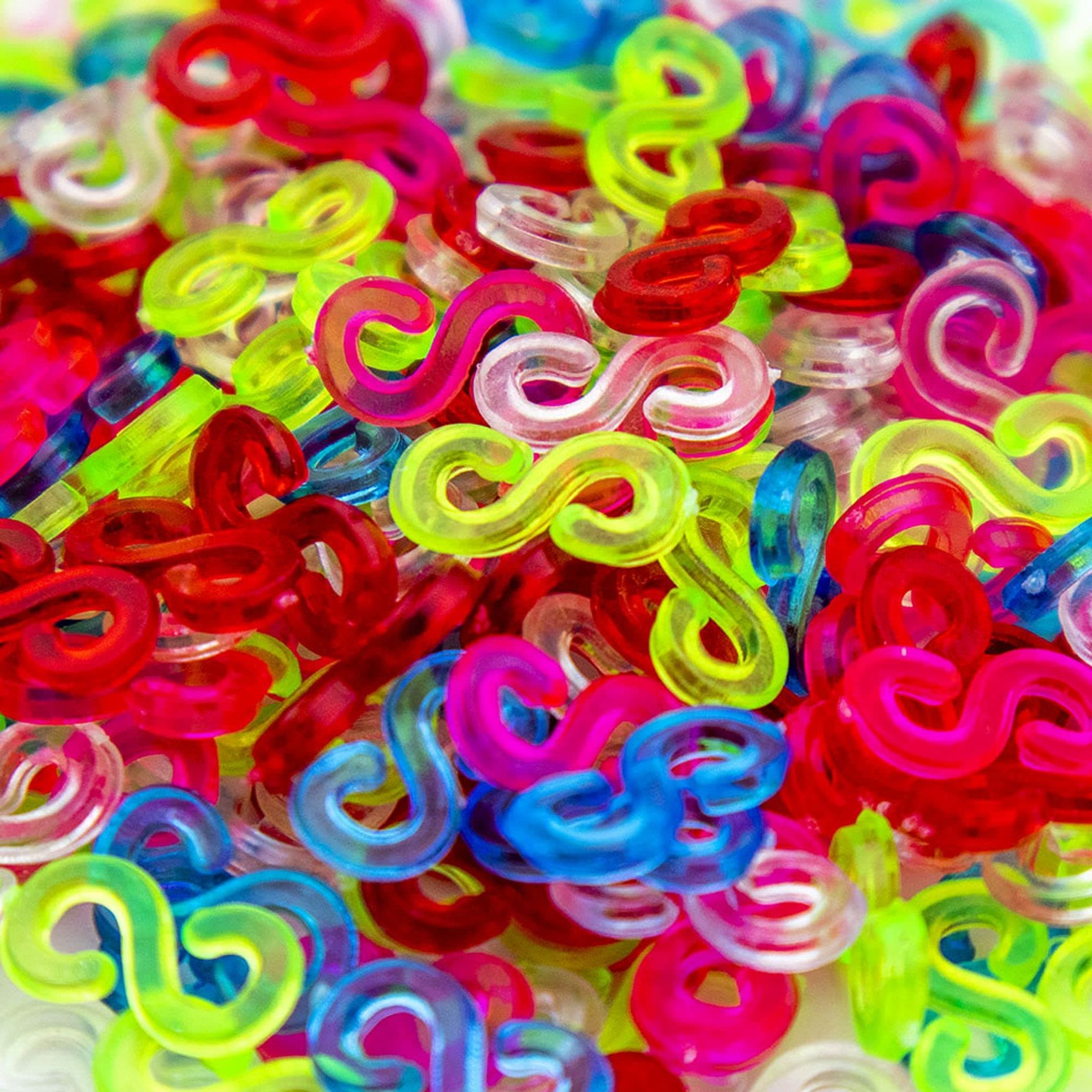 Creammuffin S Clips Connectors Rubber Connectors Refills for Loom Rubber Band for DIY Bracelet Making Refill Kit (300 pcs, Colorful)