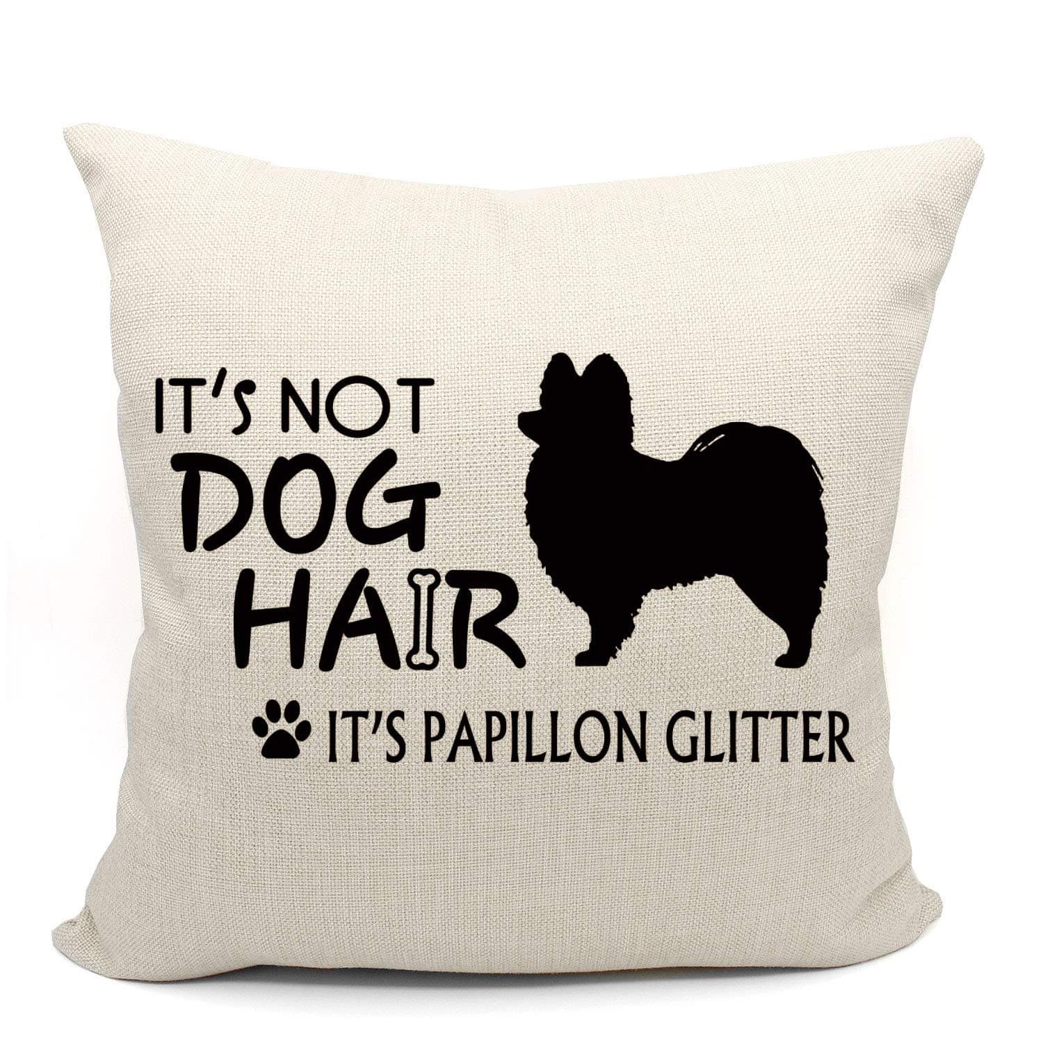 Mancheng-zi Papillon Pillow Covers 18x18, pappillon Pillow Cushion, Pomeranian Pillow Cover,Pomeranian Gifts,Pomeranian Gifts for Women,Reserved for The Dog Pillow