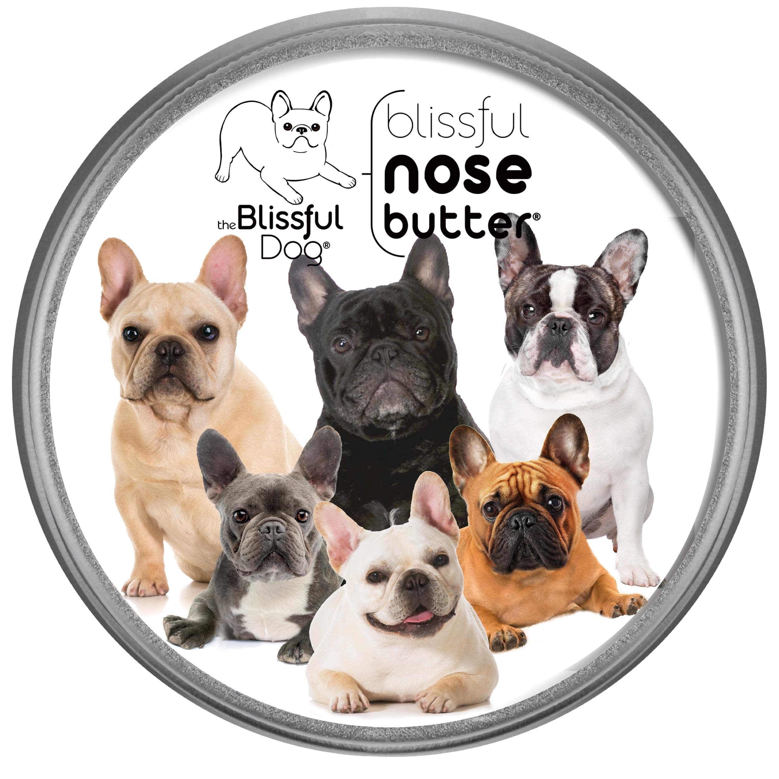 The Blissful Dog French Bulldog Nose Butter, Versatile Dog Nose Balm for Dry Nose, Handcrafted Nose Moisturizer, Easy-to-Apply Dog Essentials, Unscented, 2 oz.