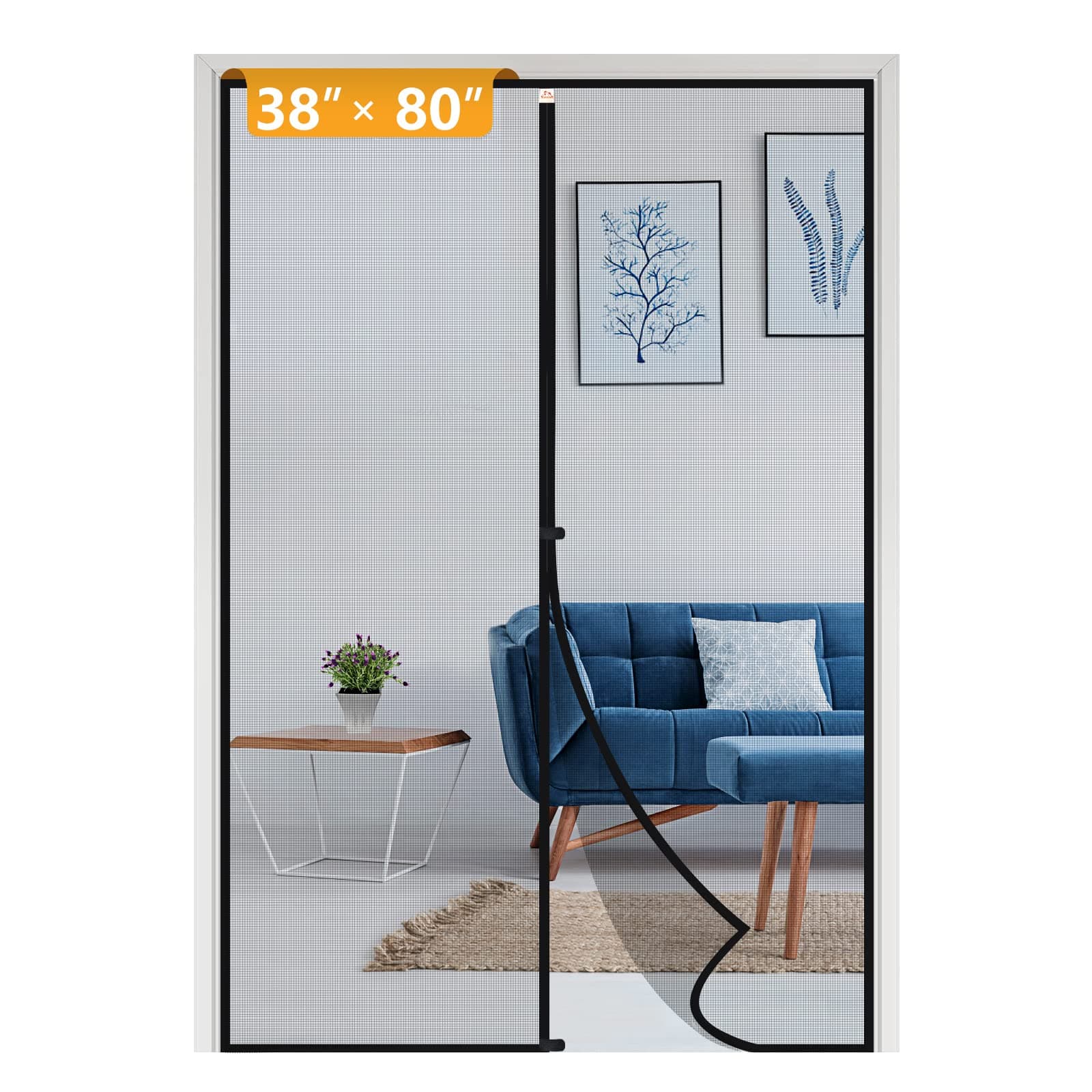 Yotache Magnet Screen Door Fits Door Size 38 x 80, Screen Size 40" x 81" Patio Screen High Transparent Hands Free Entry Great for Pet and Kid