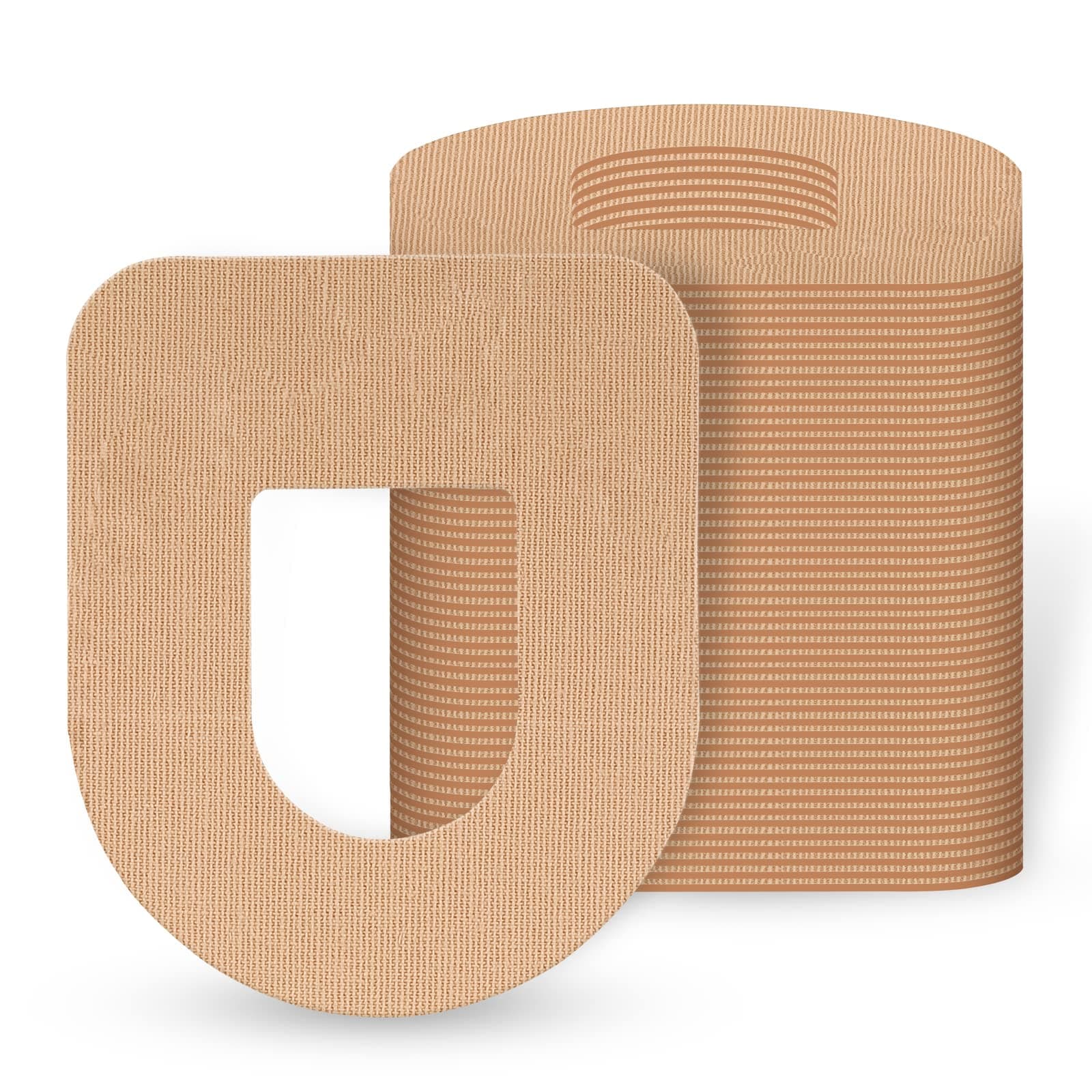 MEDMAXCGM Patches for Insulet Omnipod (25-Pack), Sweat-Resistant Waterproof Breathable Skin-Friendly Latex Free Adhesive Patches, Durable Pre-Cut CGM Patches (Tan)