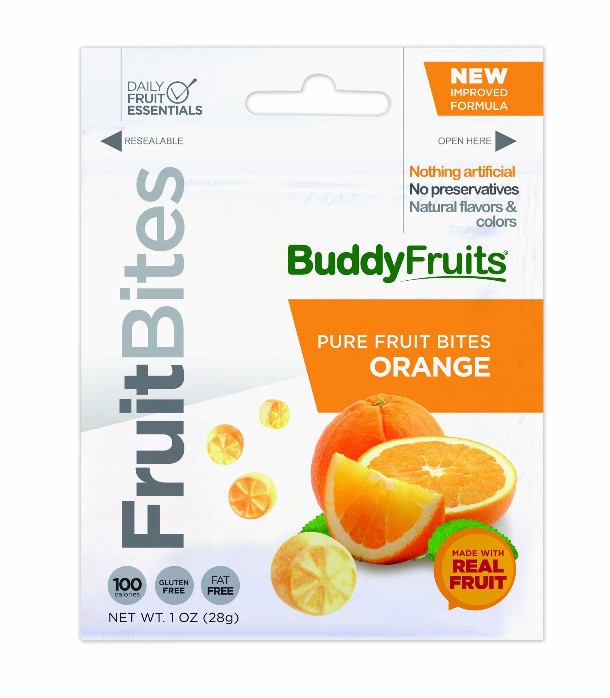 Buddy Fruits Orange Pure Fruit Bites, 1-Ounce (Pack of 18)