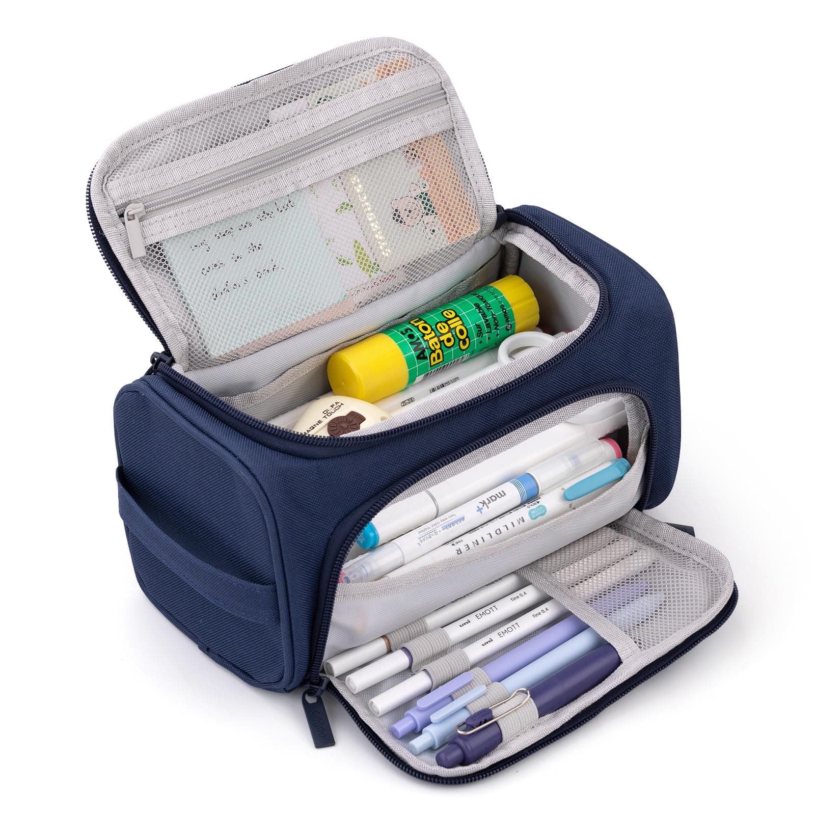 HVOMO Big Capacity Pencil Case High Large Storage Pouch Marker Pen Case Travel Simple Stationery Bag School College Office Organizer for Teens Girls Adults Student(Blue)