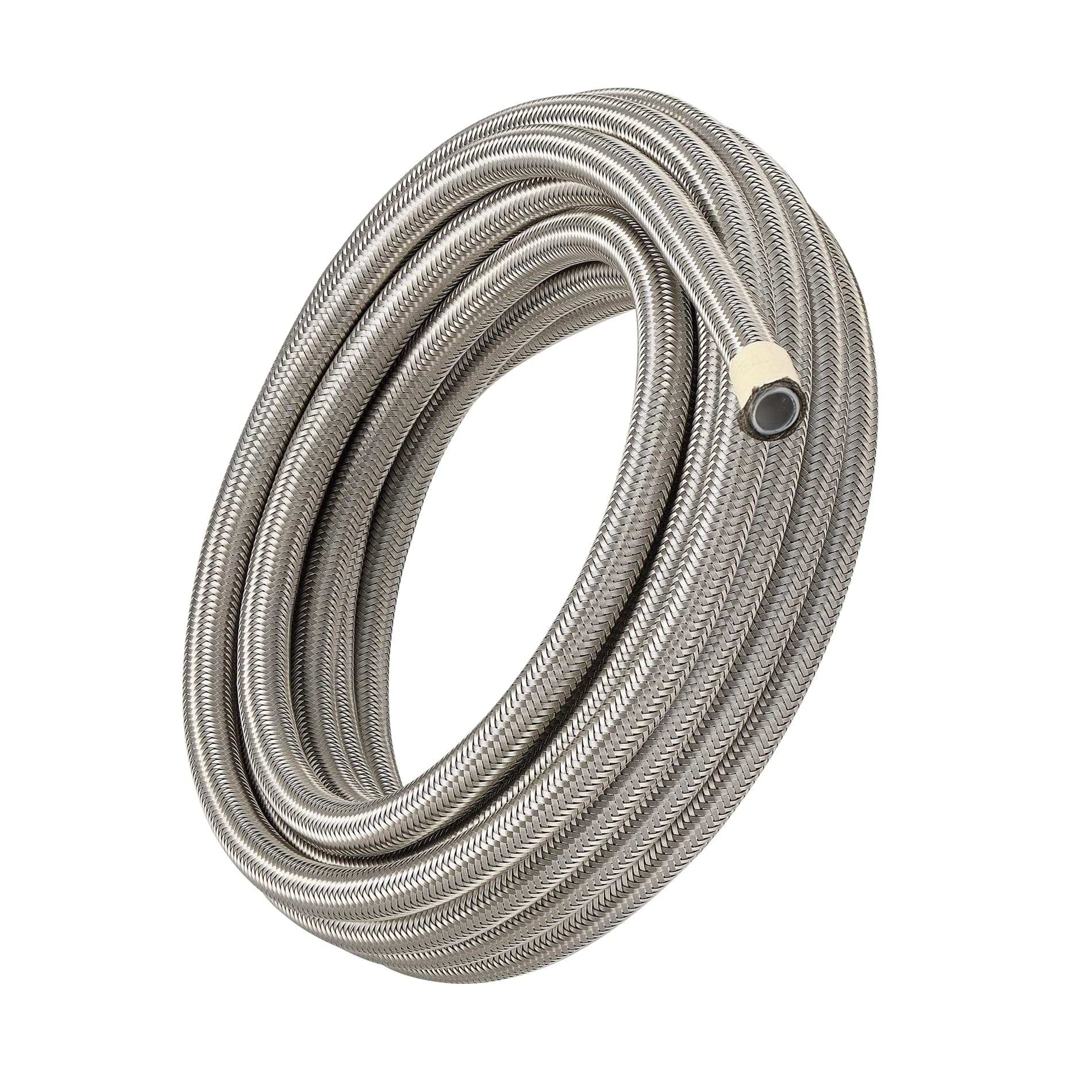 EVIL ENERGY 6AN PTFE Fuel Hose Line, AN6 Fuel Line E85 Stainless Steel Fuel Line Braided 10FT Silver