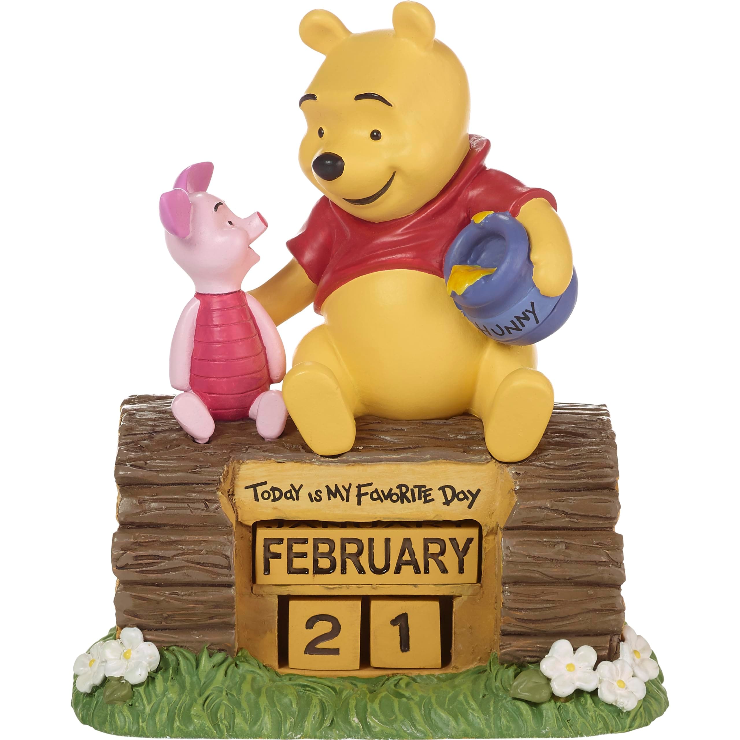 Precious Moments Today is My Favorite Day Disney Winnie The Pooh Perpetual Resin Calendar, Multi