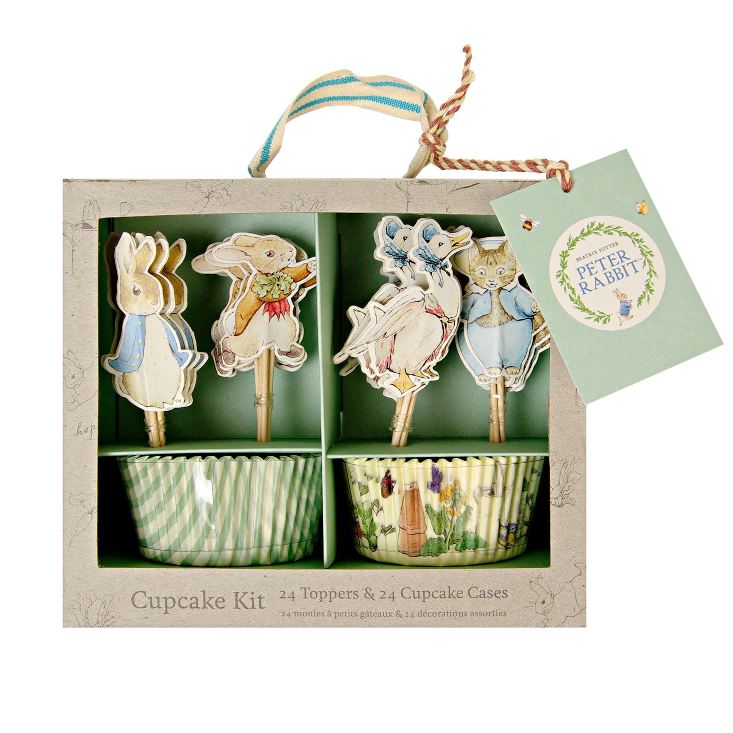 Meri Meri, Peter Rabbit & Friends Cupcake Kit, DIY Birthday, Party Decorations