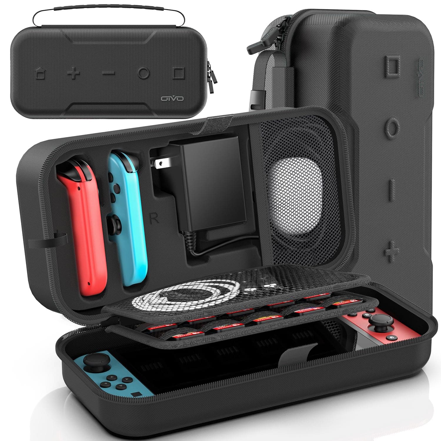 【Compatible with Switch/Switch OLED Model, Not Compatible with Switch 2】Switch Case OIVO Switch Storage Case, Carry Case, Waterproof, Dustproof, Stain-Resistant, Shockproof, Full Protection, Large