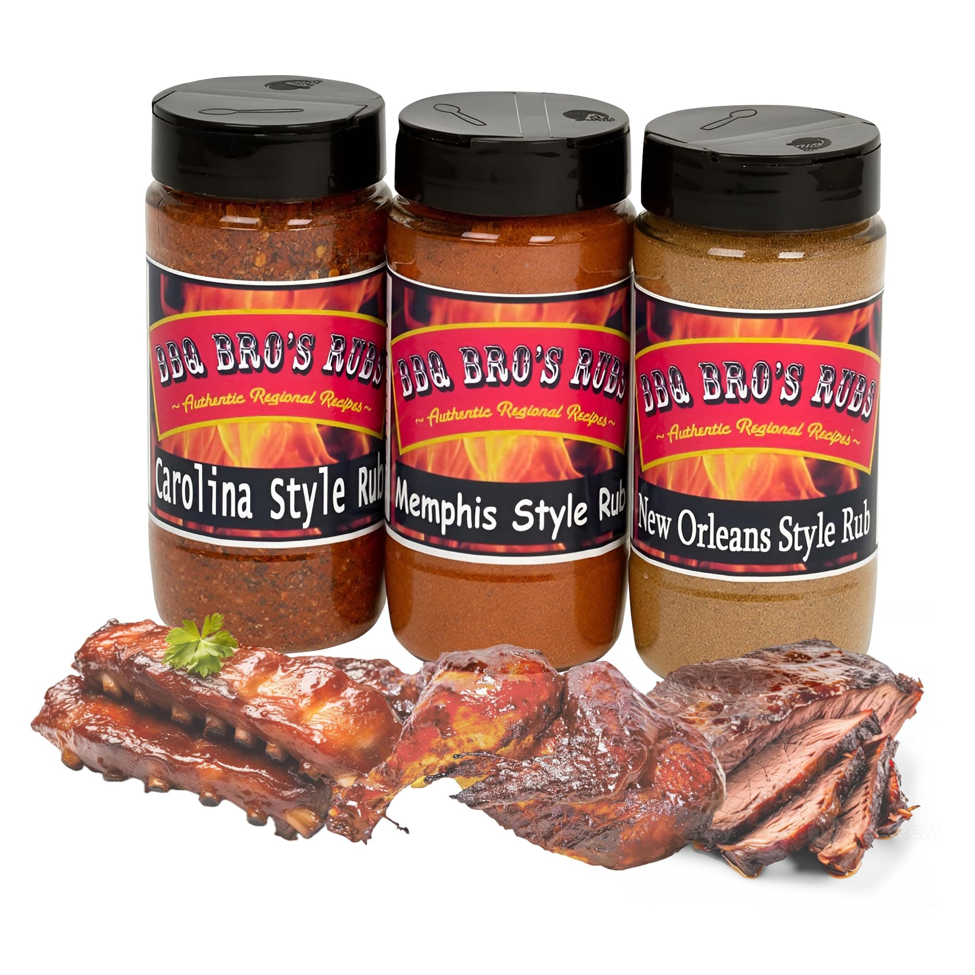 (Southern Style) - Barbecue Seasonings - BBQ Spices - Dry Rub- Handcrafted BBQ Rubs for Grilling, Cooking & Smoking - Use as a Meat Rub, Dry Marinade, Rib Rub & Meat Seasoning - Great on; Steak, Burgers, Meat , Chicken, Pork, Beef, Brisket & Seafood - Memphis Style - Carolina Style -New Orleans Style