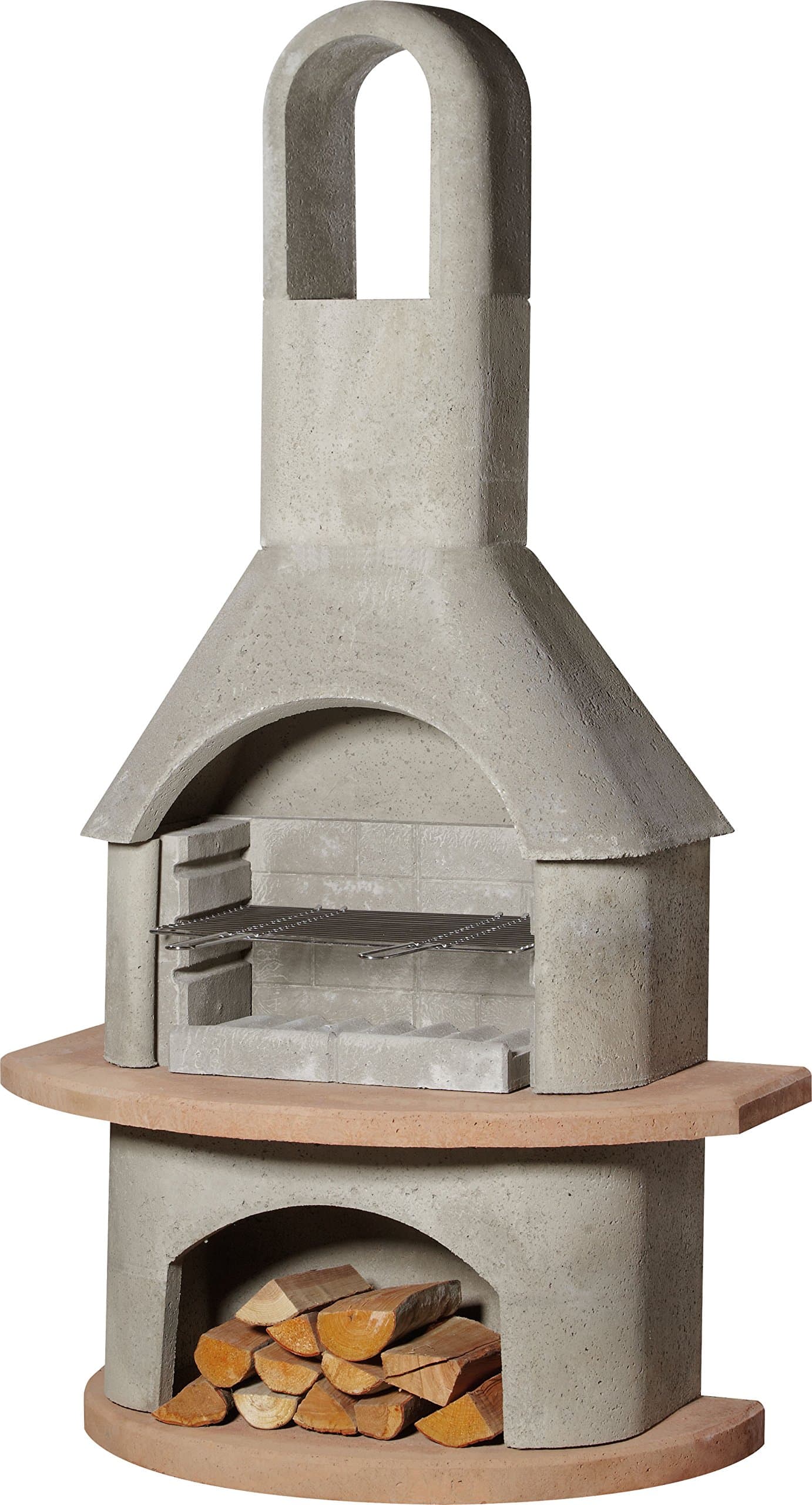 Buschbeck Carmen grill fireplace, grey/terracotta 65 x 110 x 203 cm