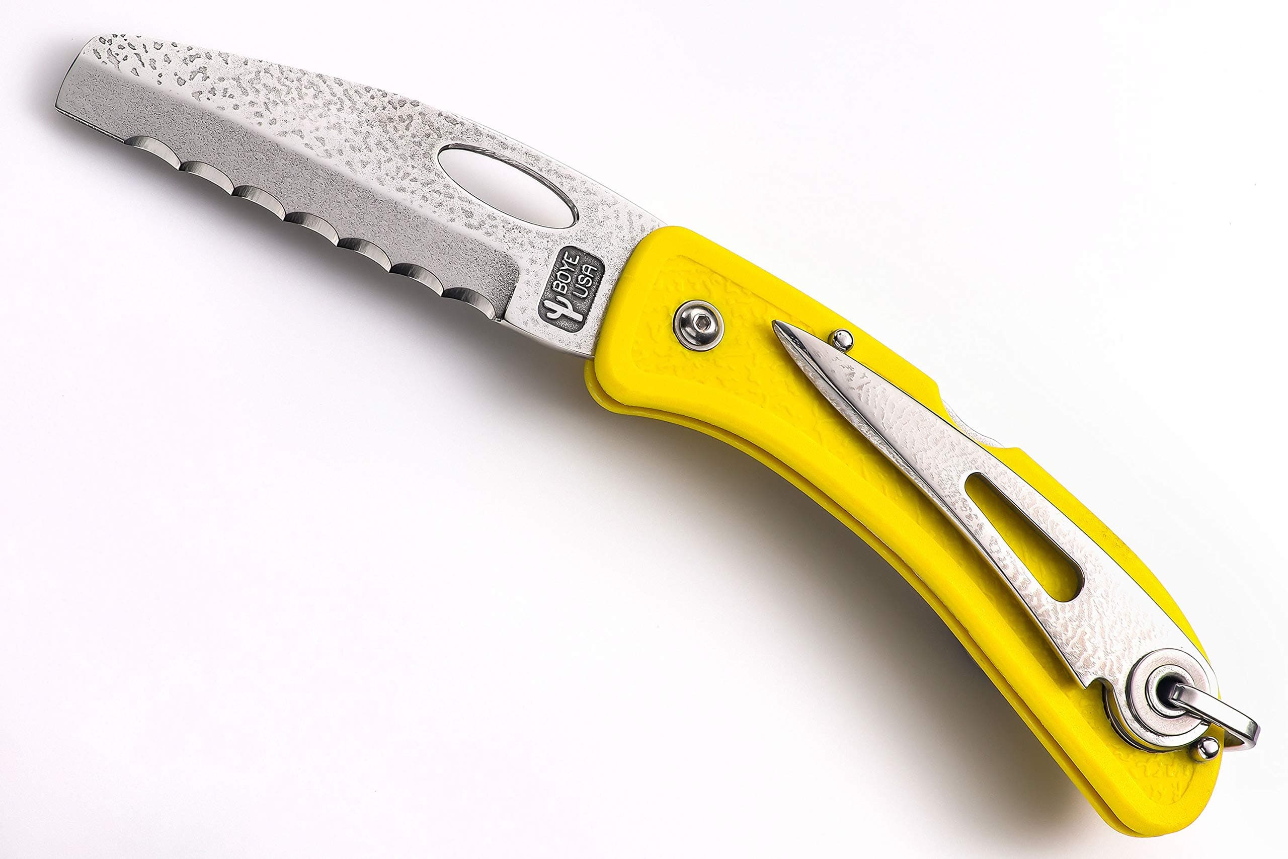 YOUNGFIT Boye Knives Folding Knife with Marlin Spike and Sheepsfoot Blade, Innovative Rust Free Pocket Knife for All Sailing Boating Rescue Water Applications, The Ultimate Sailing Knife