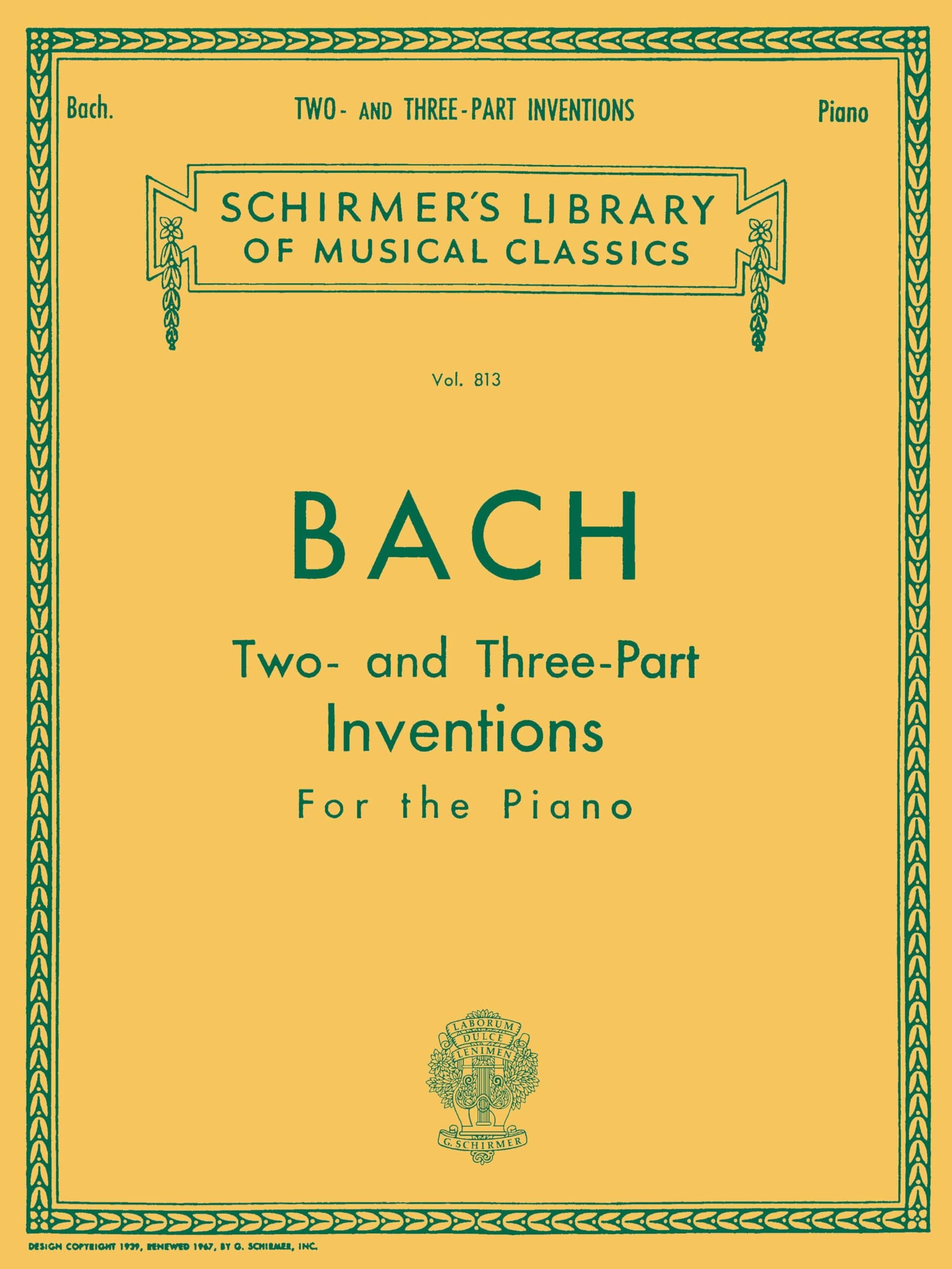 Bach - Two- and Three-Part Inventions for Piano Solo | Schirmer Library of Classics Vol. 813 | Baroque Keyboard Sheet Music for Early Advanced Players