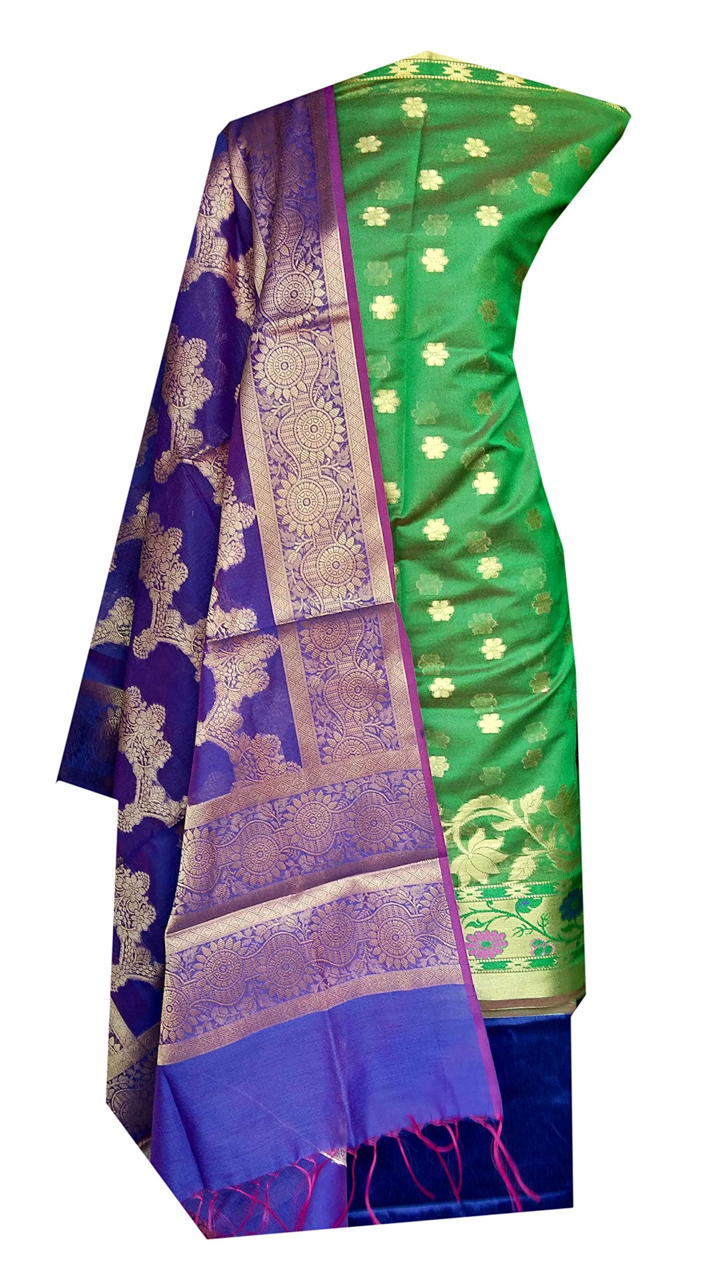Nakshatra Creations Multicolor_Banarasi Chanderi Silk Fabric Unstitched Dress Material of Salwar Suit for Women
