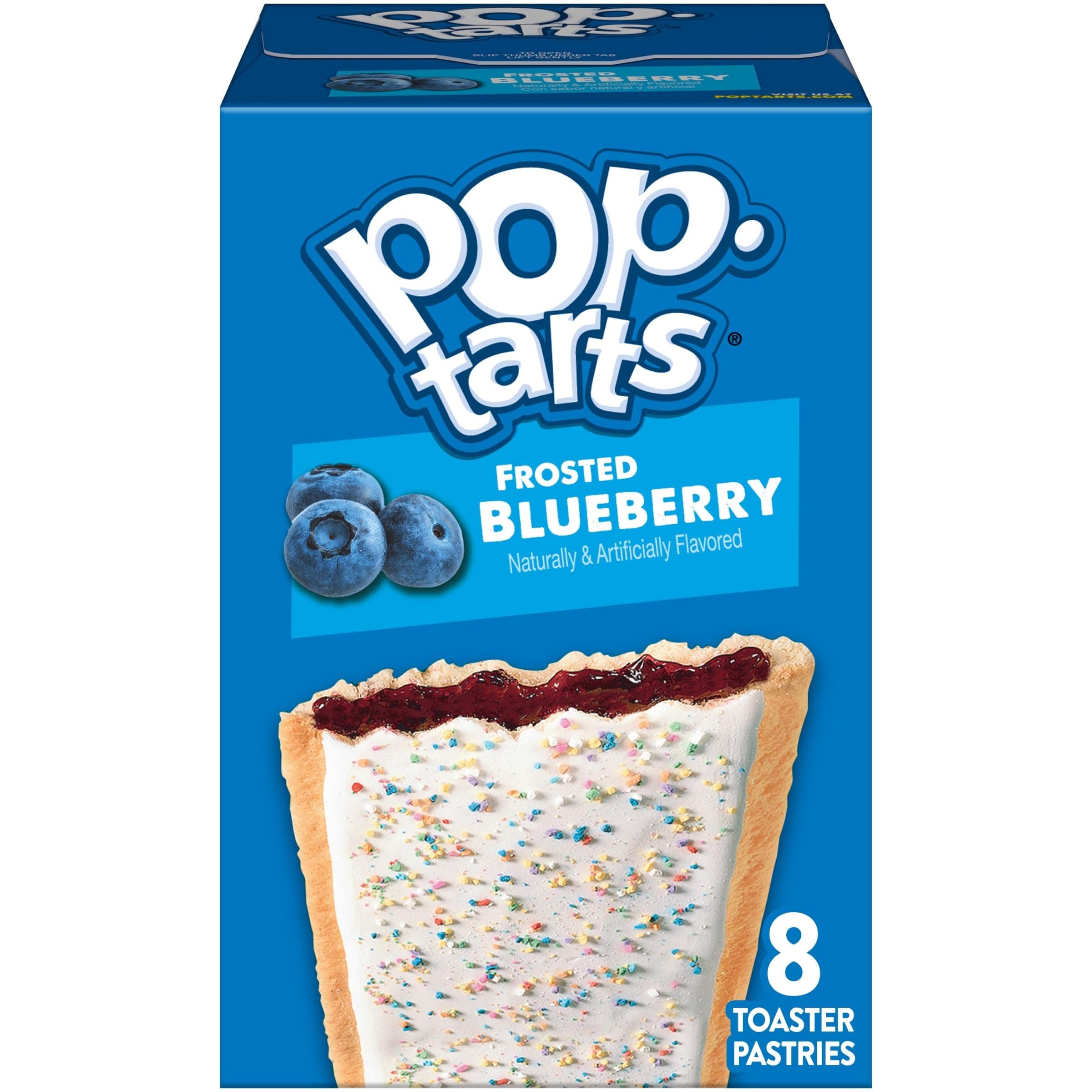 Pop-Tarts Toaster Pastries, Breakfast Foods, Kids Snacks, Frosted Blueberry (8 Pop-Tarts)