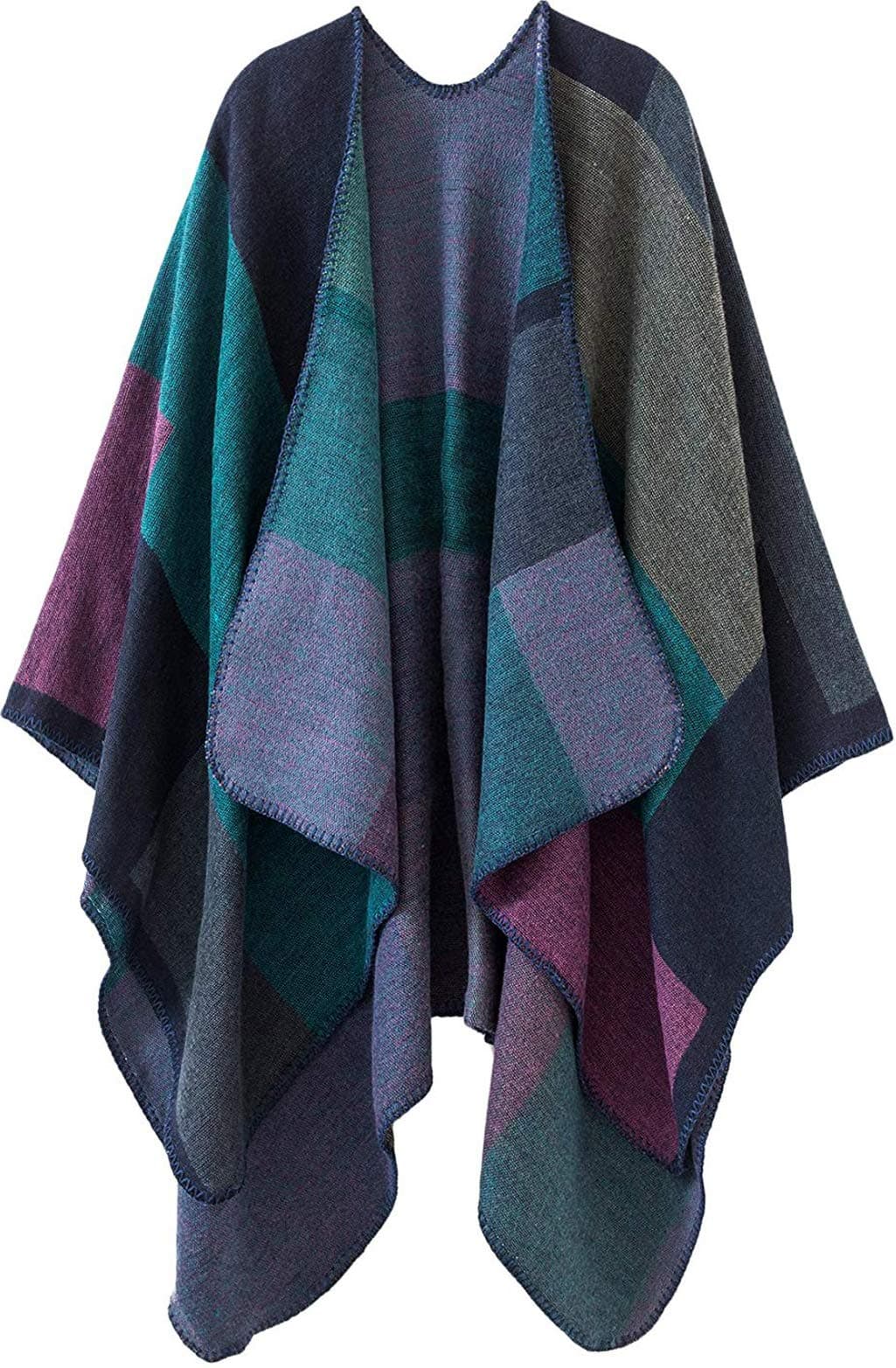 LacavocorWomen's Warm Shawl Wrap Cape Winter Cardigan Sweaters Open Front Poncho
