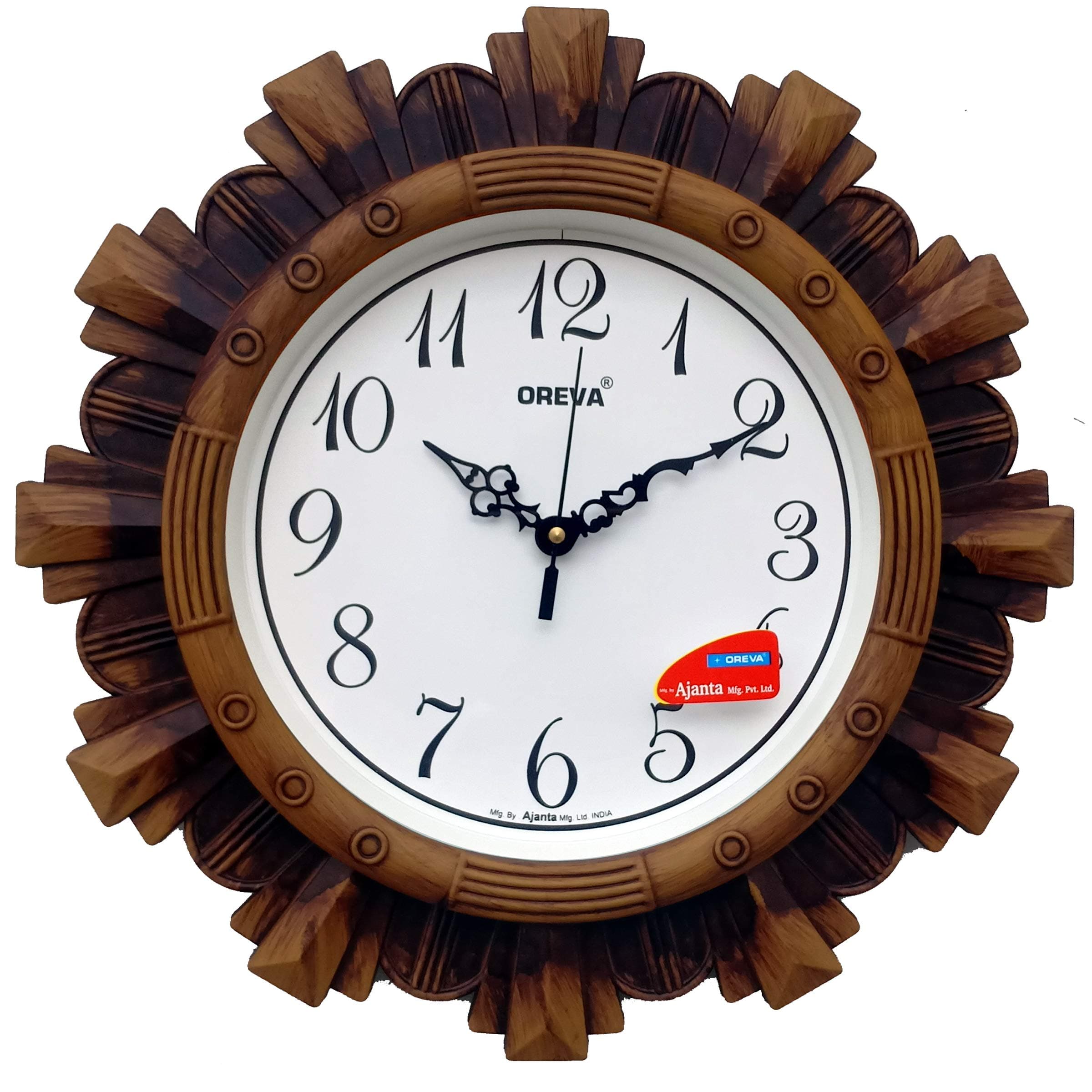 Oreva Plastic Vintage Wall Clock (Brown, 32 X 4 X 32 Cm) - Analog