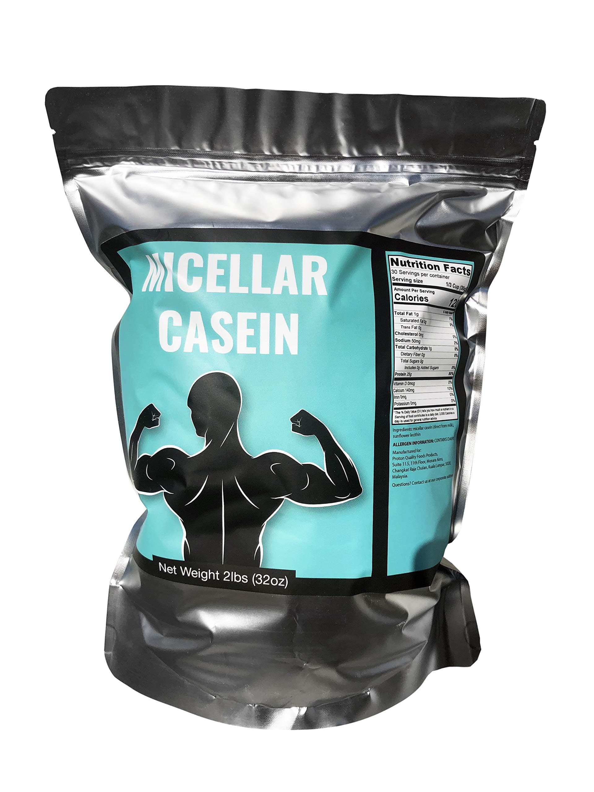 MICELLAR Casein Protein from France - 2 LB 100% Fresh Curd Casein from French Farms - Bulk - GMO Free, Soy Free, Preservative Free - Slow Release Protein - 30 Serving