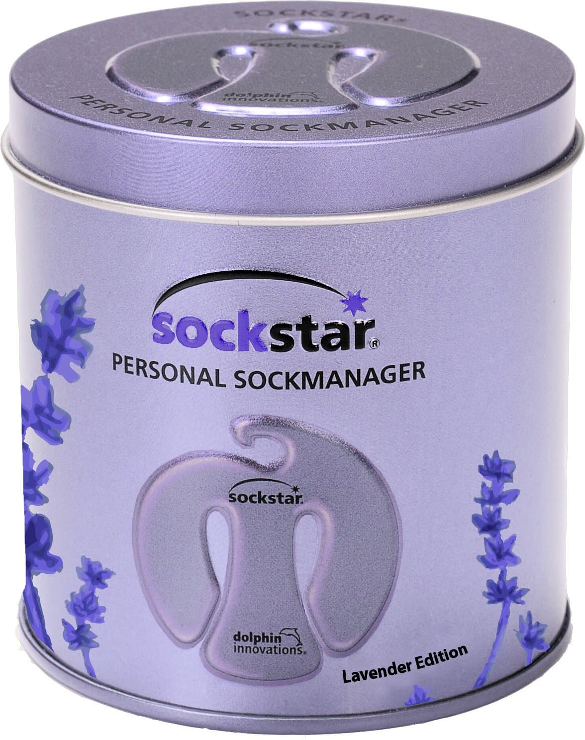 SockStar Sock Clips - Lavender Edition Tin Gift Box (20 Lavender Scented Clips)