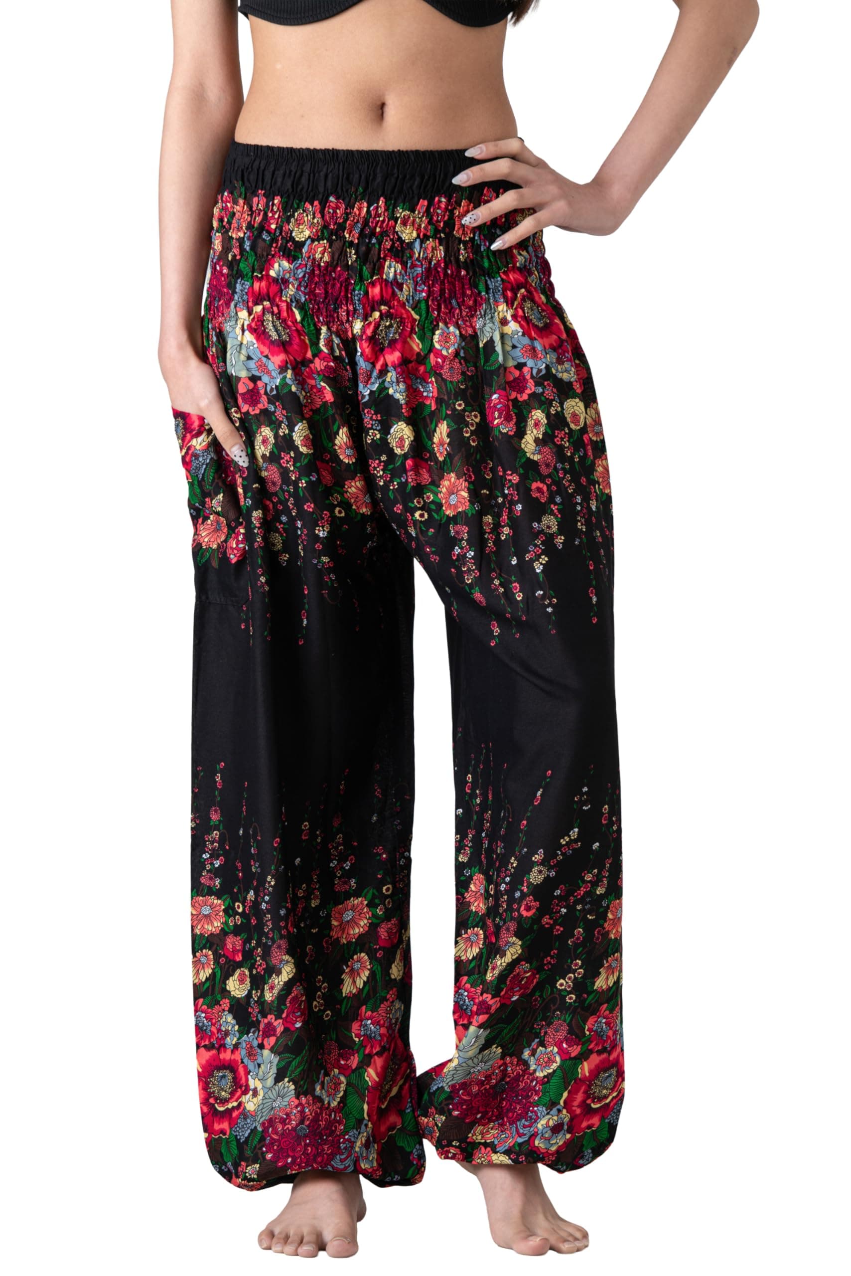 Harem Pants Women Yoga Boho Clothes with Pockets