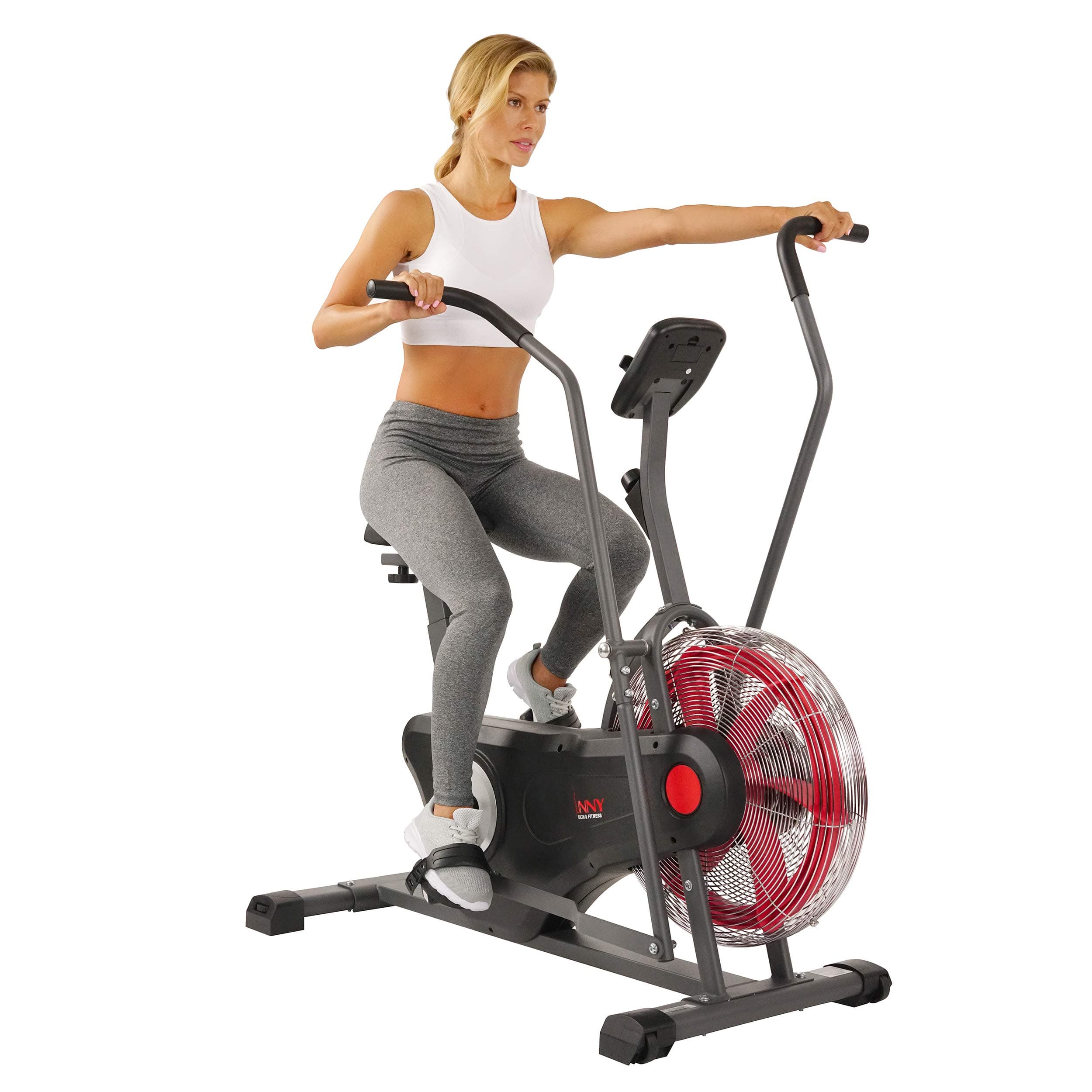 Sunny Health & Fitness Air Bike Trainer, Fan Exercise Bike with Unlimited Resistance, Cross Training for Home - SF-B2640
